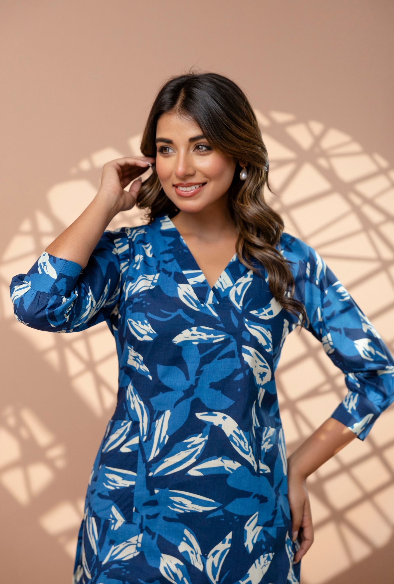 Tropical Blue Cotton Co-ords Set