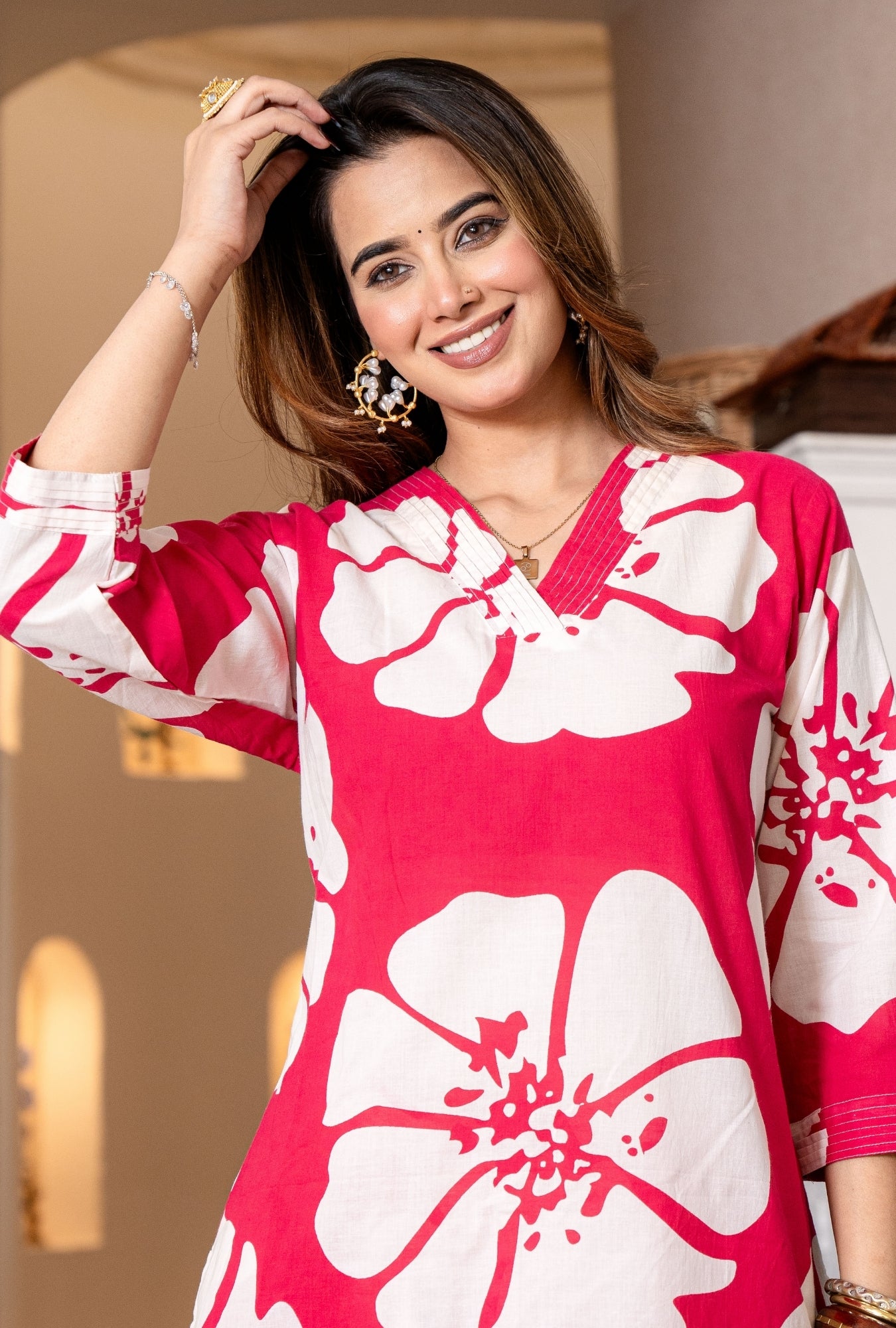 Minimal Blossom Pink Printed Cotton Co-ords Set