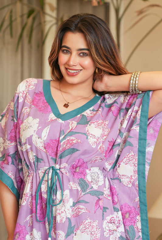 Purple Mirage Loungewear Cotton Kaftan