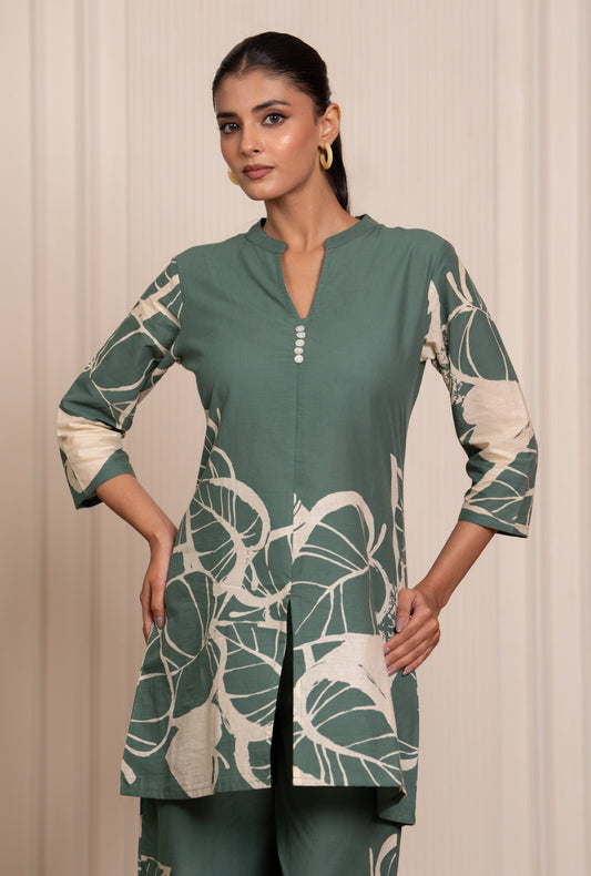 Mild Match Olive Printed Cotton Co-ords Set