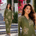 Royal Orbit Olive Cotton Co-ord Set