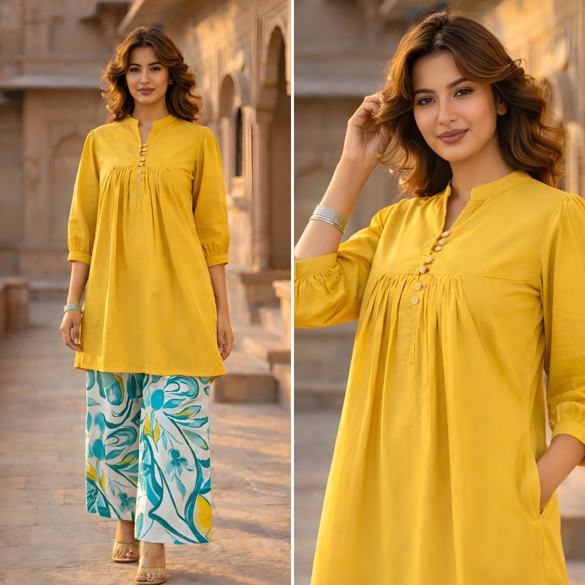 Sunshine Bloom Mustard Co-Ord Set