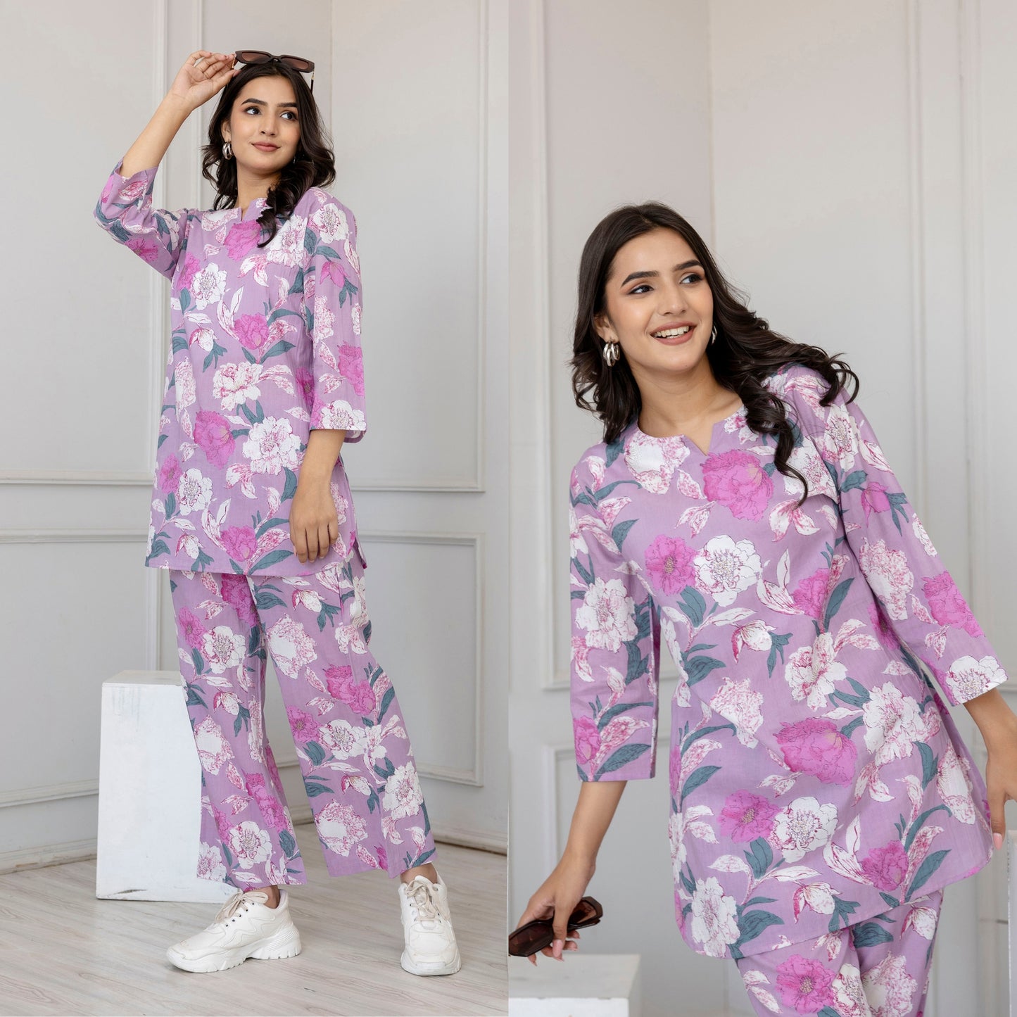 Dahlia Purple Cotton Loungewear Set