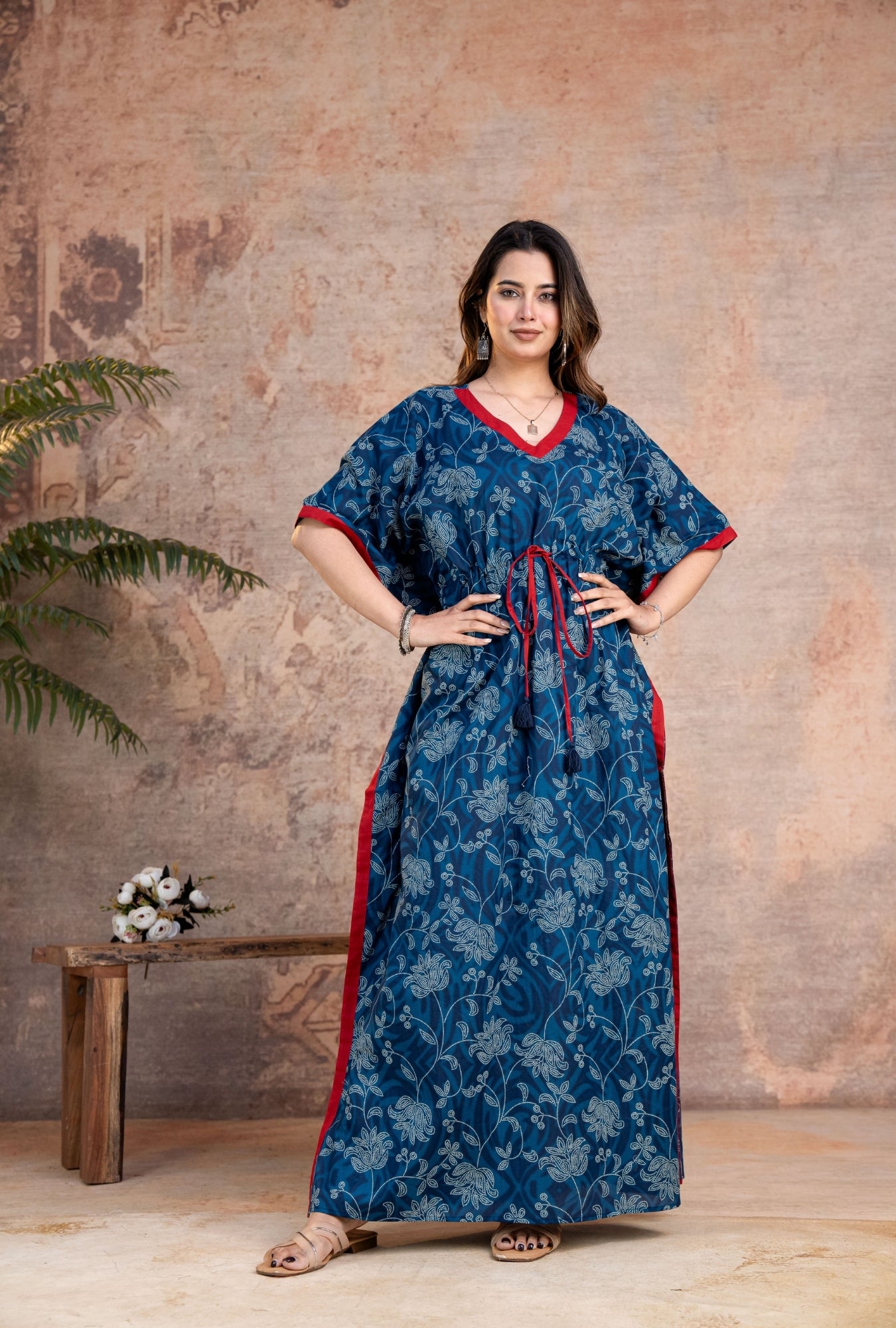Imperial Blue Loungewear Cotton Kaftan