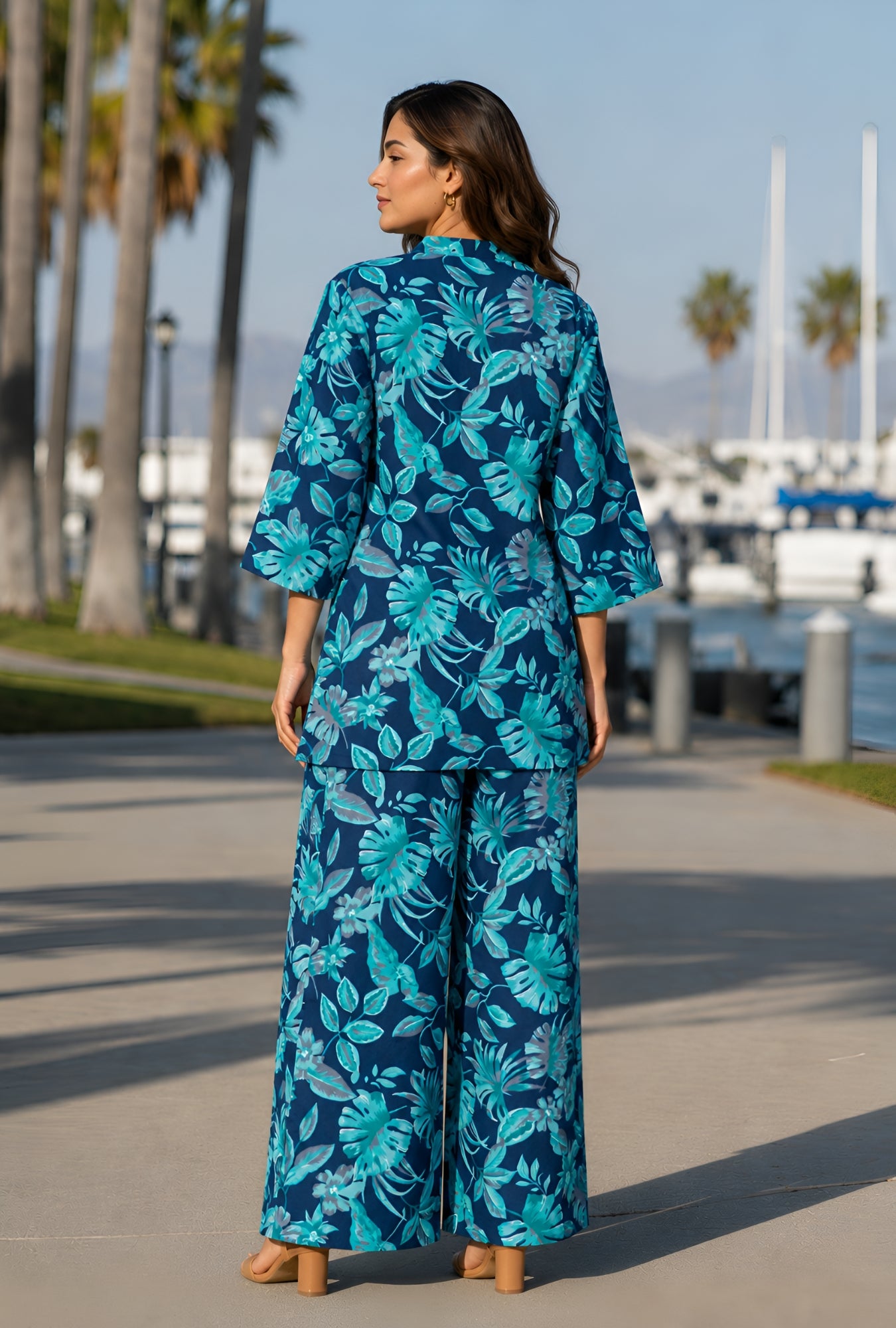 Meadow Breeze Blue Cotton Co-ords Set