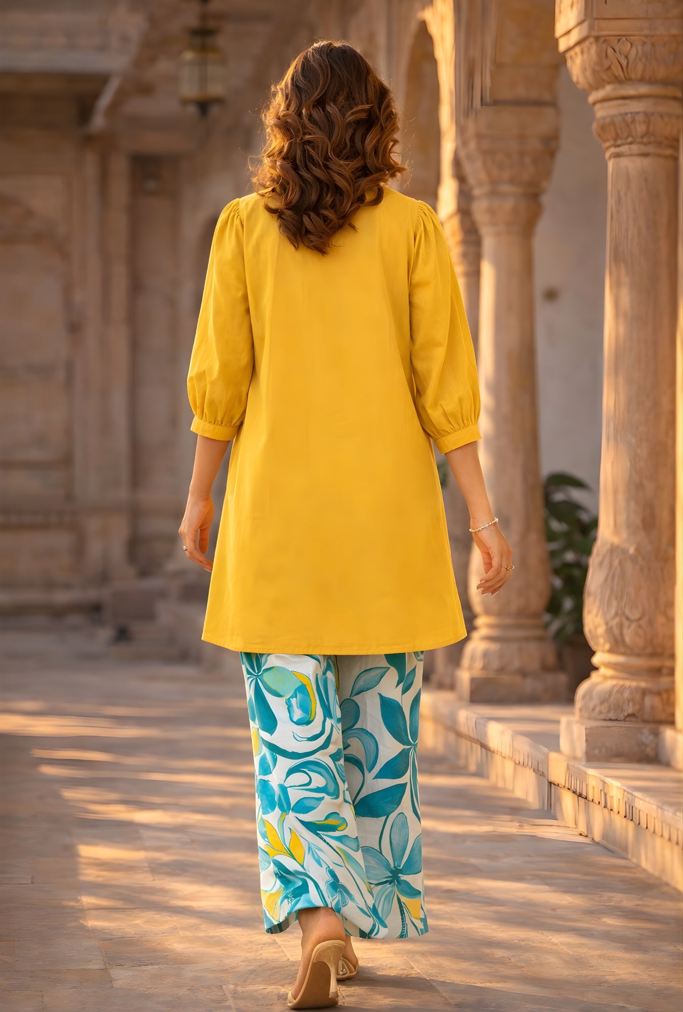 Sunshine Bloom Mustard Co-Ord Set