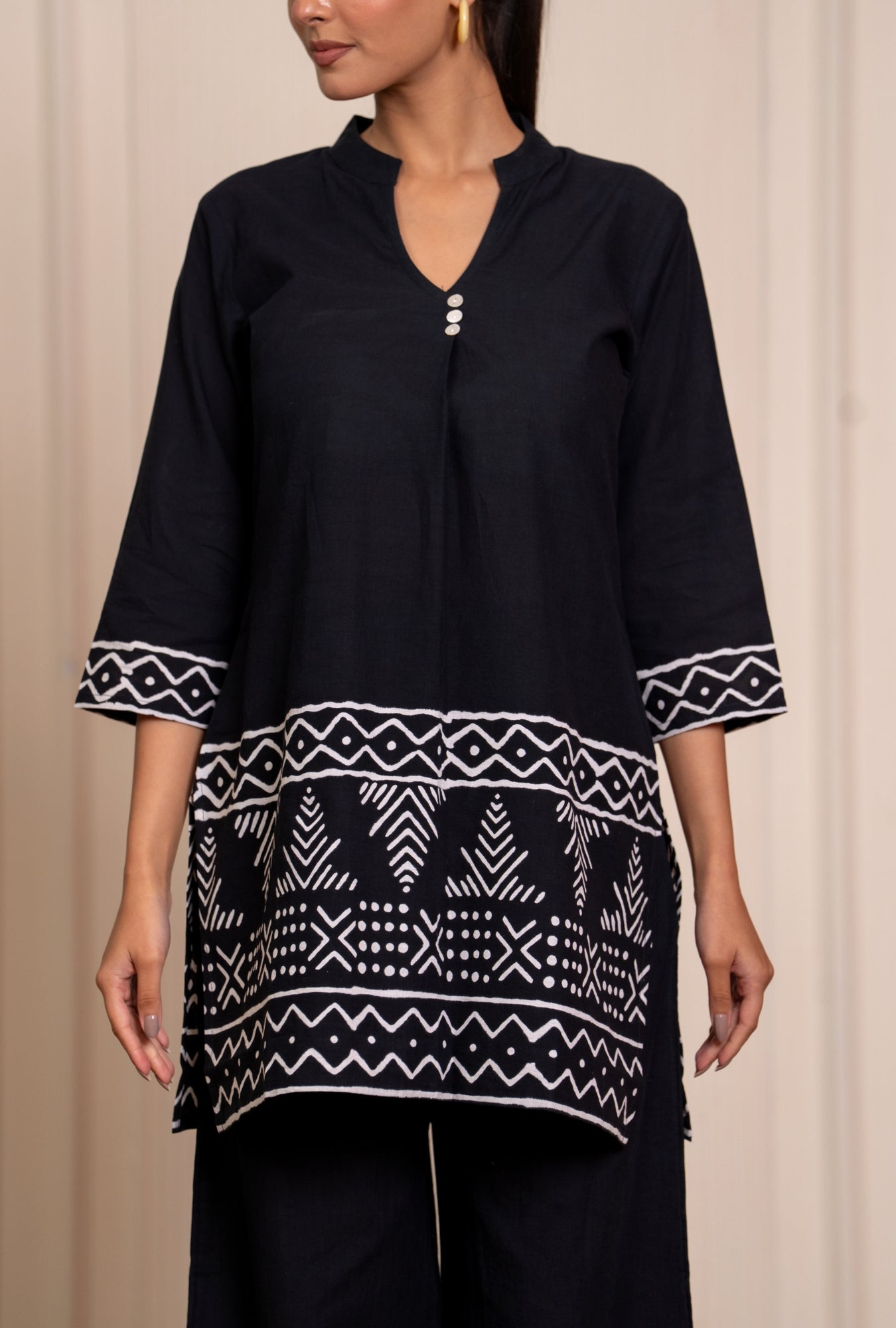 Blossom Chic Black Printed Cotton Co-ords Set