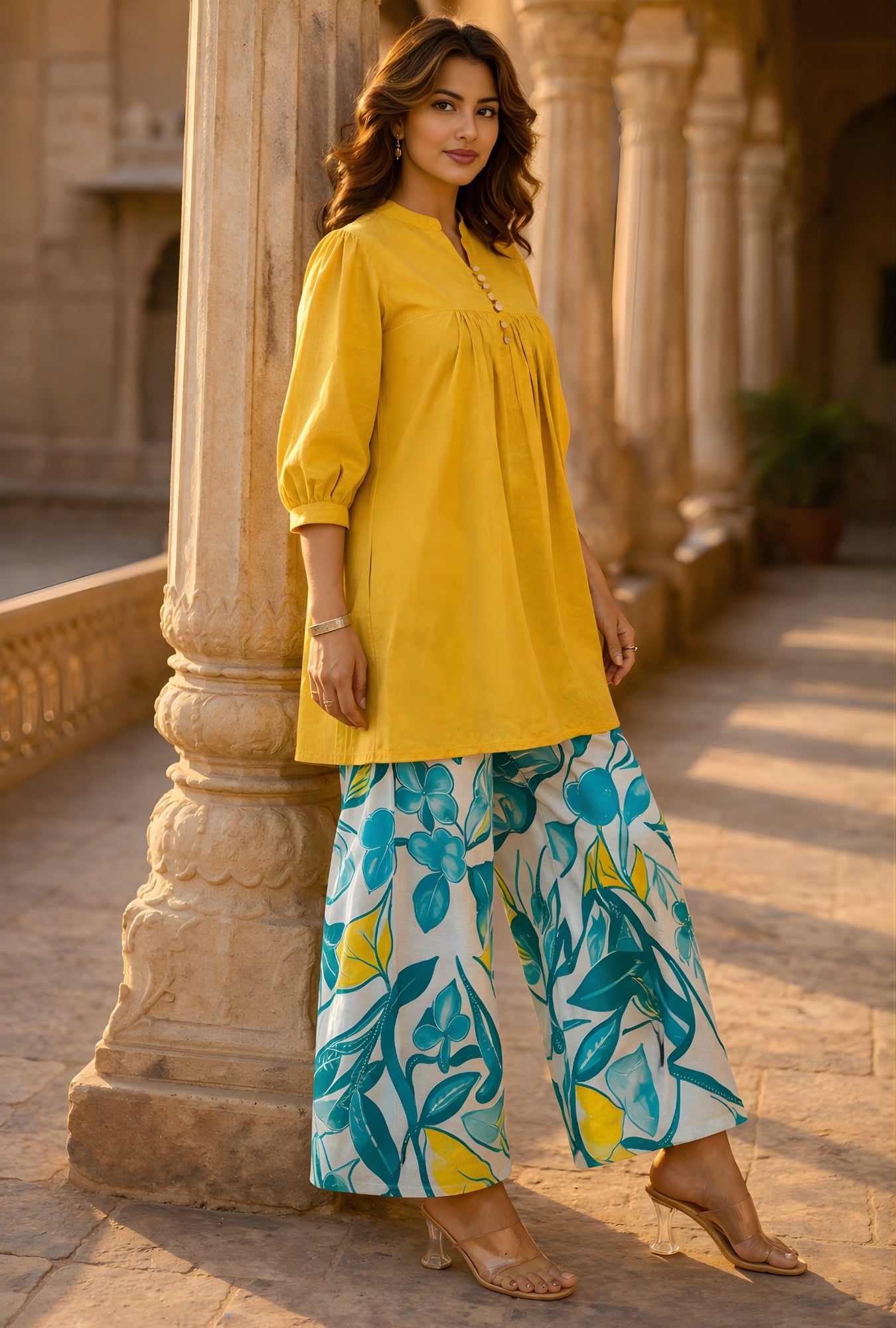 Sunshine Bloom Mustard Co-Ord Set