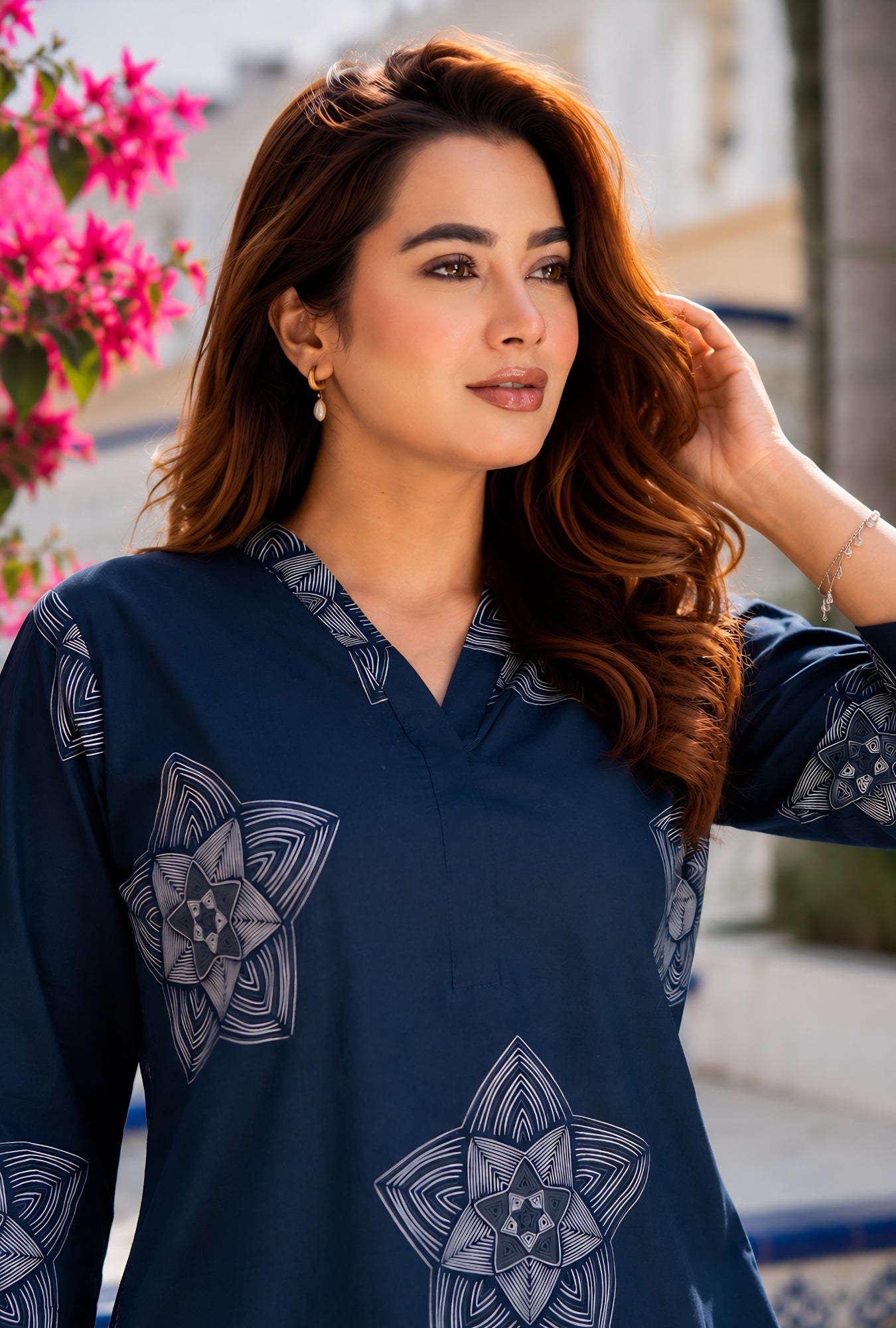 Royal Orbit Blue Cotton Co-ord Set