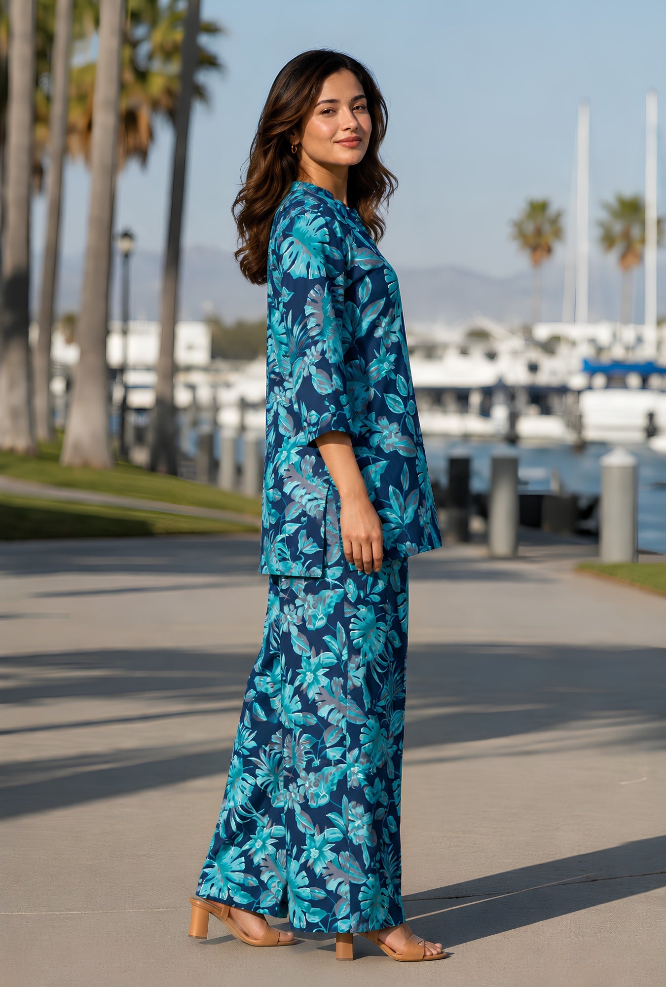 Meadow Breeze Blue Cotton Co-ords Set