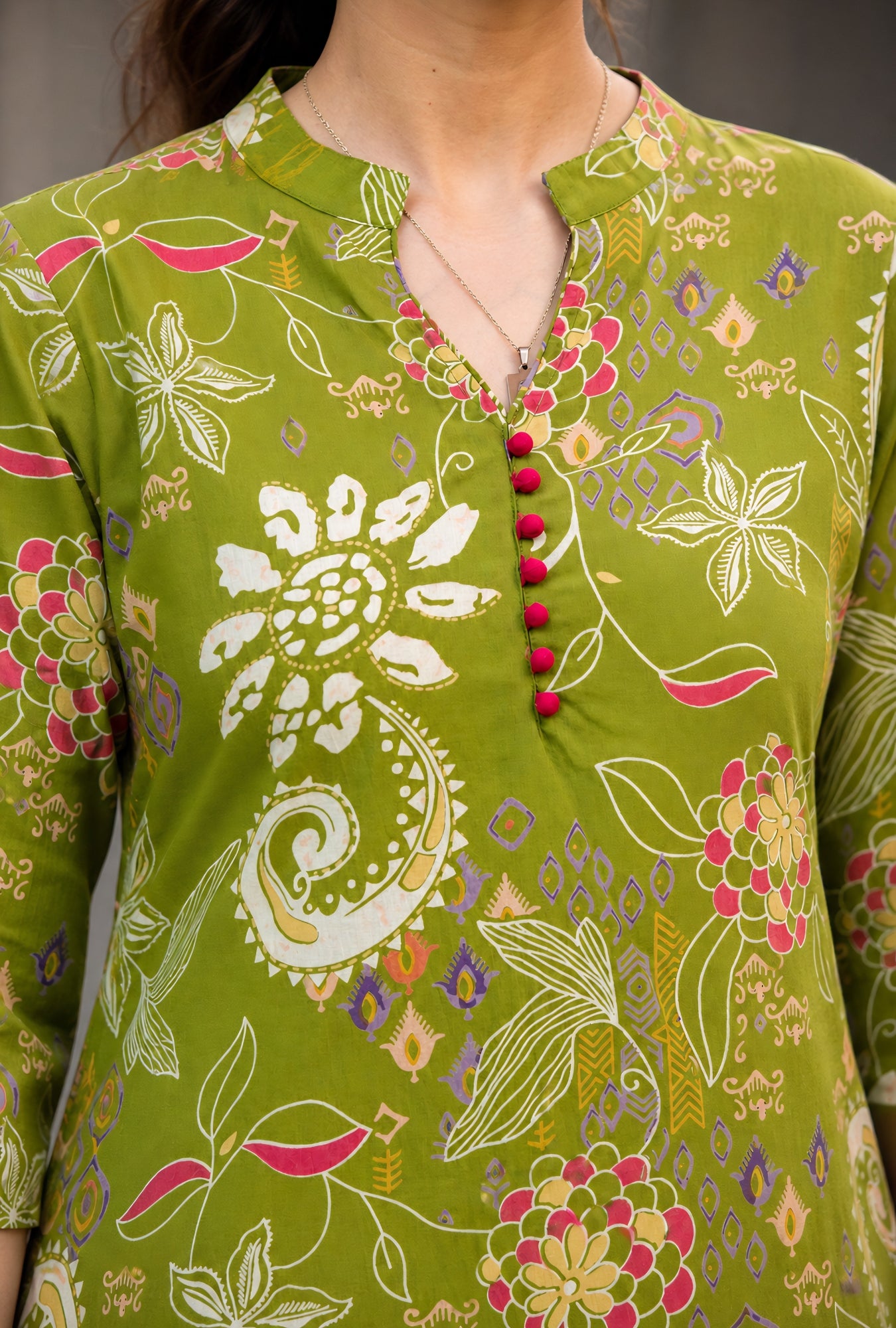 Folk Legends Mehandi Printed Cotton Co-ords Set