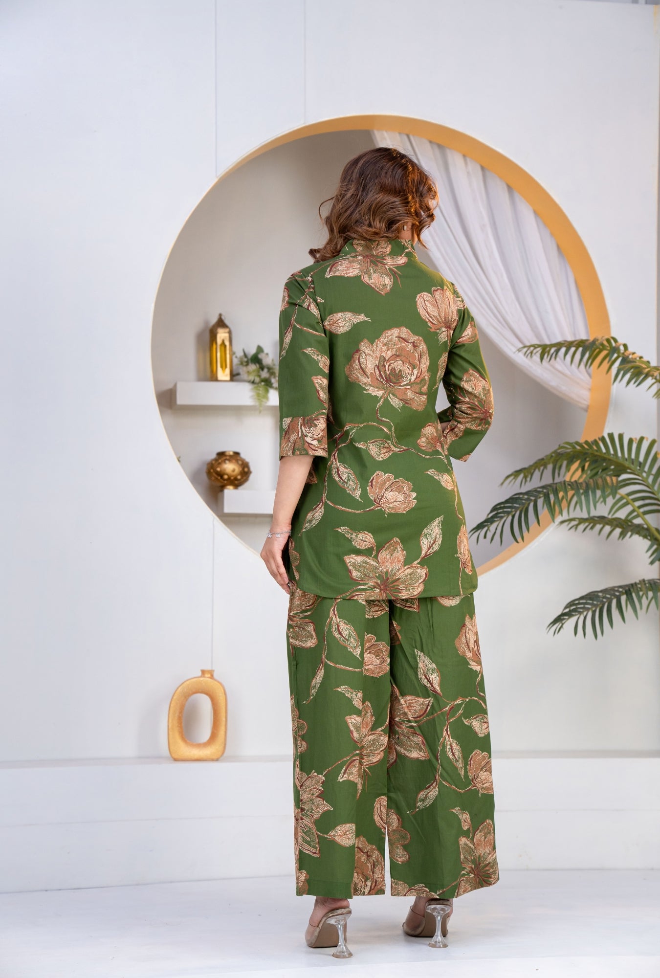 Botanic Muse Oilive Printed Cotton Co-ords Set