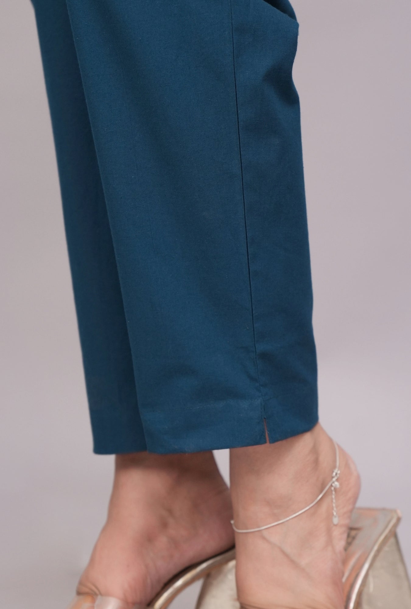 Straight Fit Teal Cotton Pant – Easy & Breathable Comfort