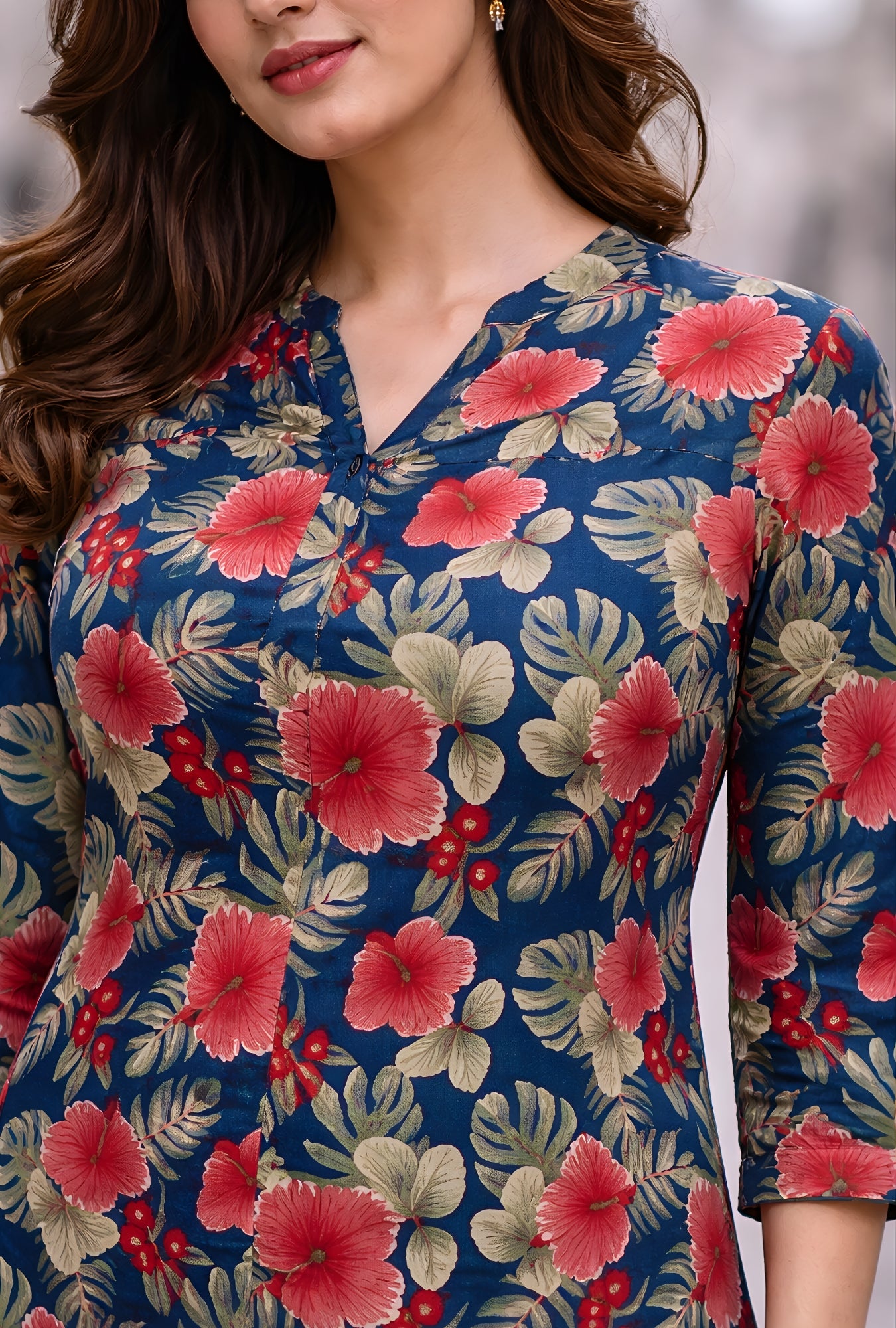 Island Flora Blue Cotton Co-ord Set