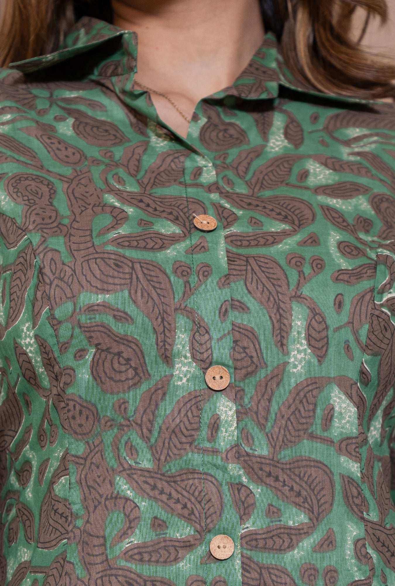 Rustic Petals Green Printed Cotton Co-ords Set