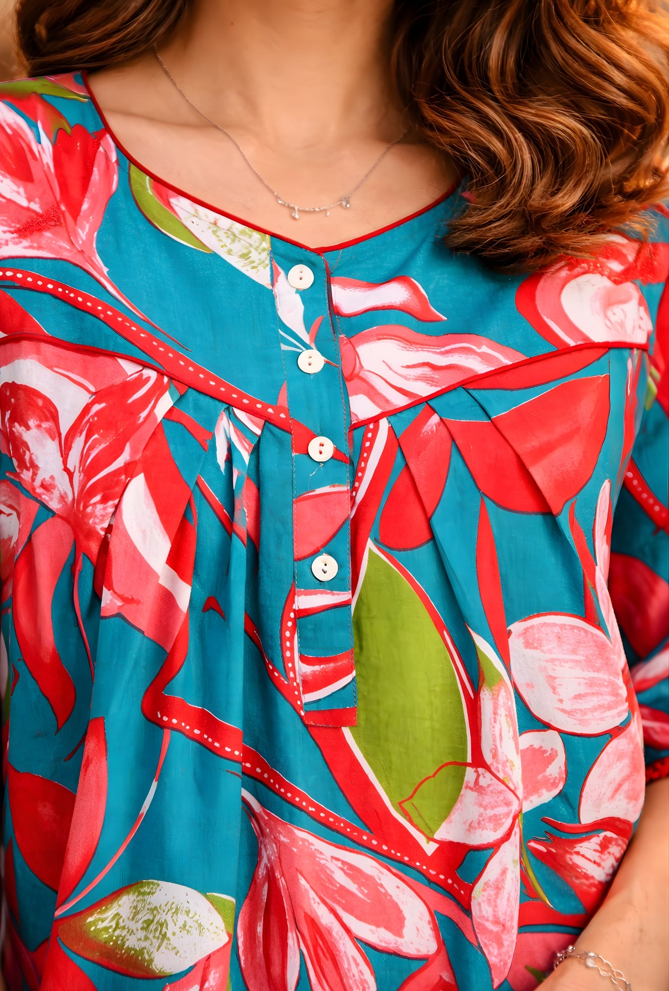 Tropical Breeze Floral Cotton Night Gown