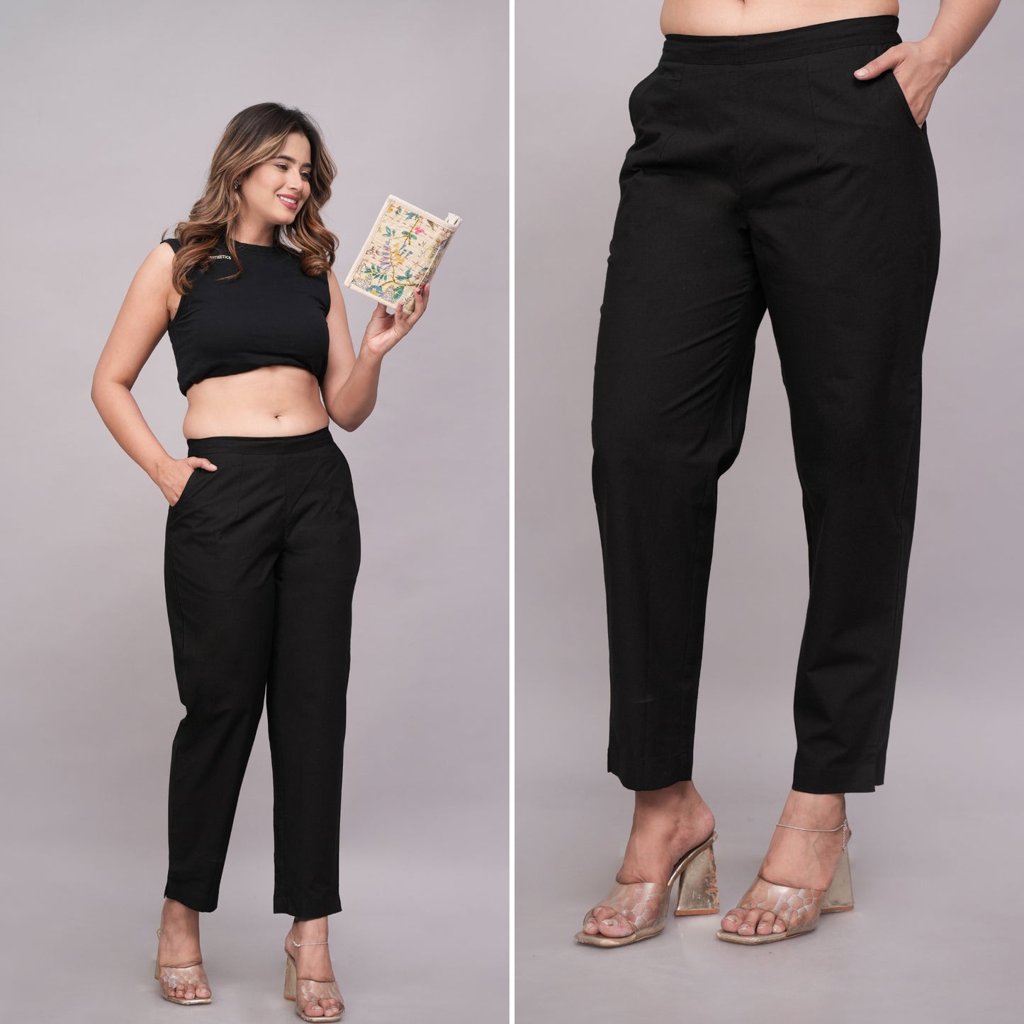 Women’s Black Cotton Pant – Soft, Relaxed & Everyday Wear