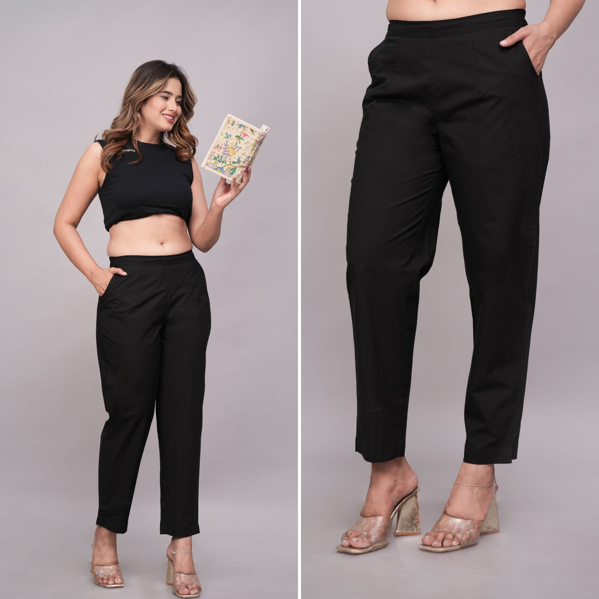 Women’s Black Cotton Pant – Soft, Relaxed & Everyday Wear