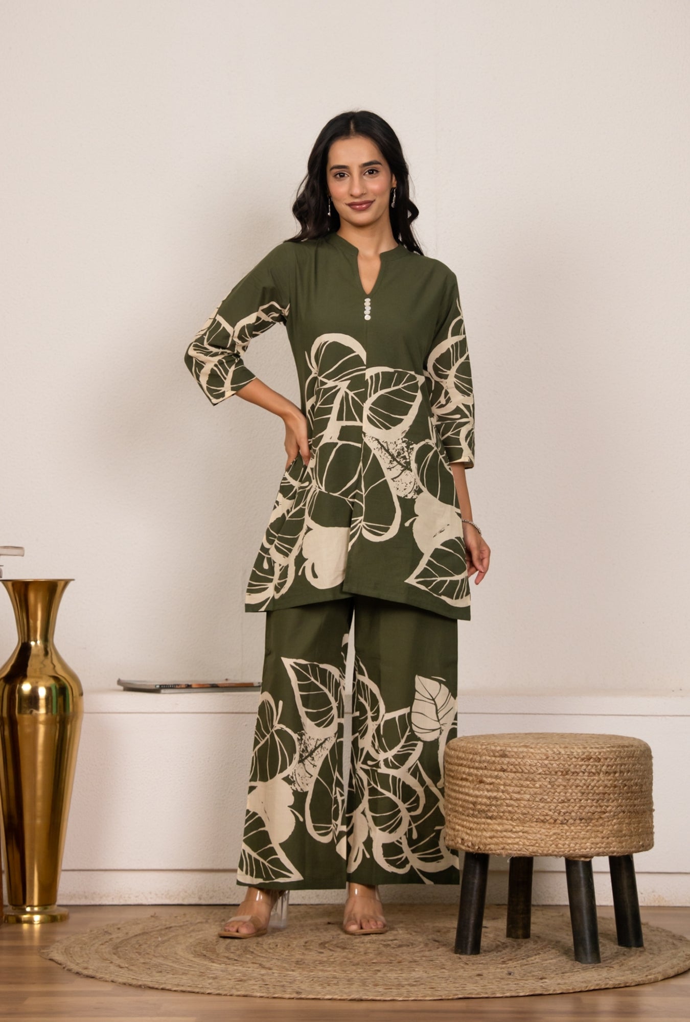 Royal Rhythm Mehndi Printed Cotton Co-ords Set