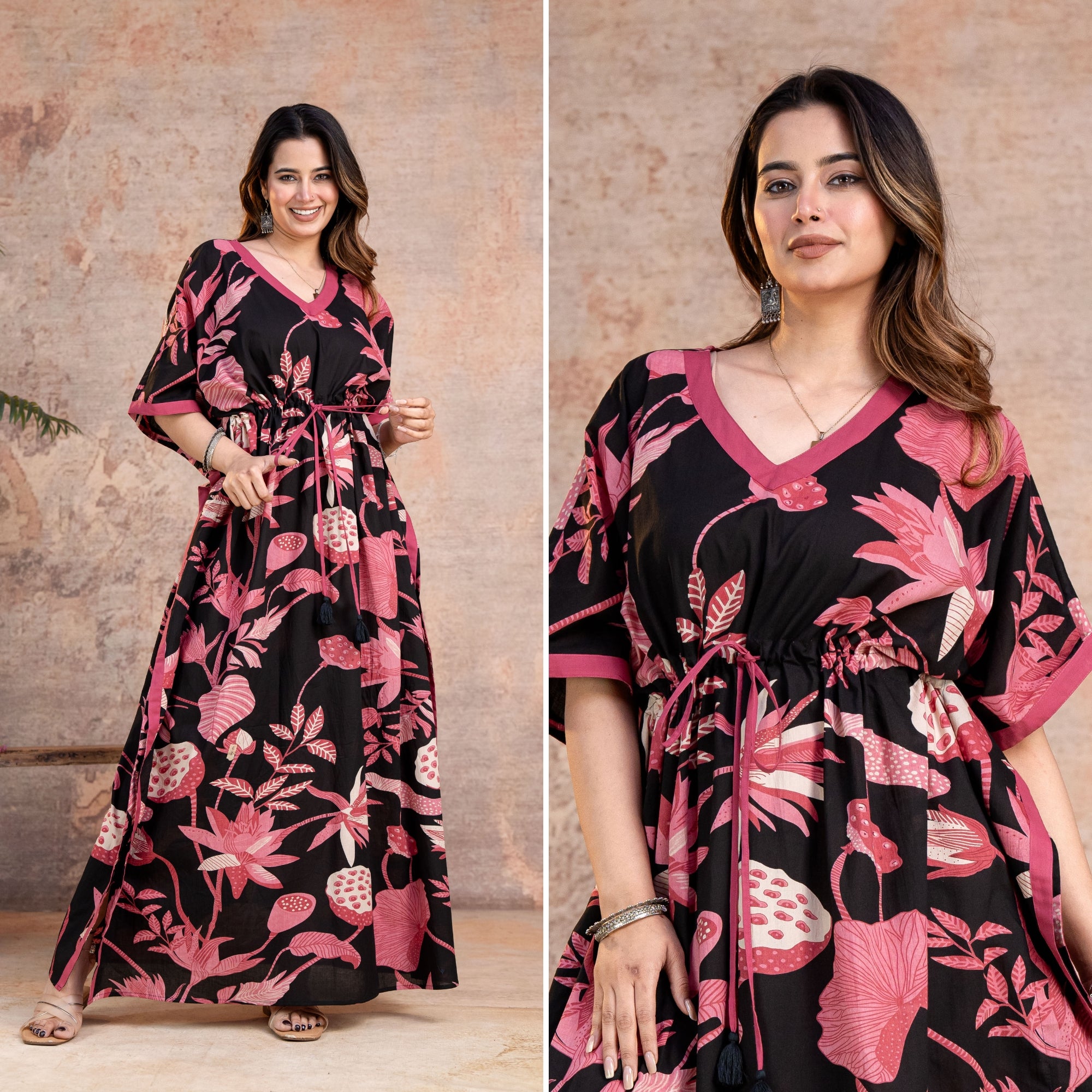 Black Spark Black Loungewear Cotton Kaftan