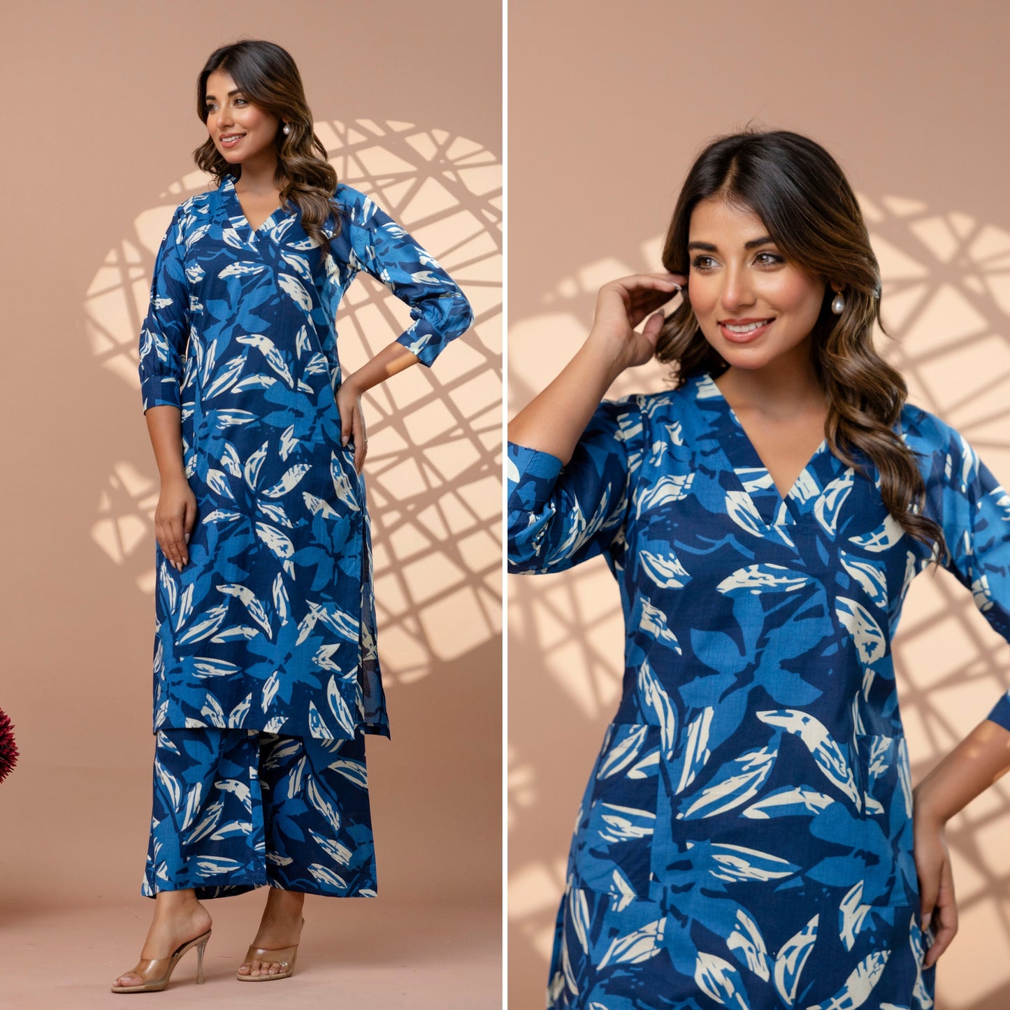 Tropical Blue Cotton Co-ords Set