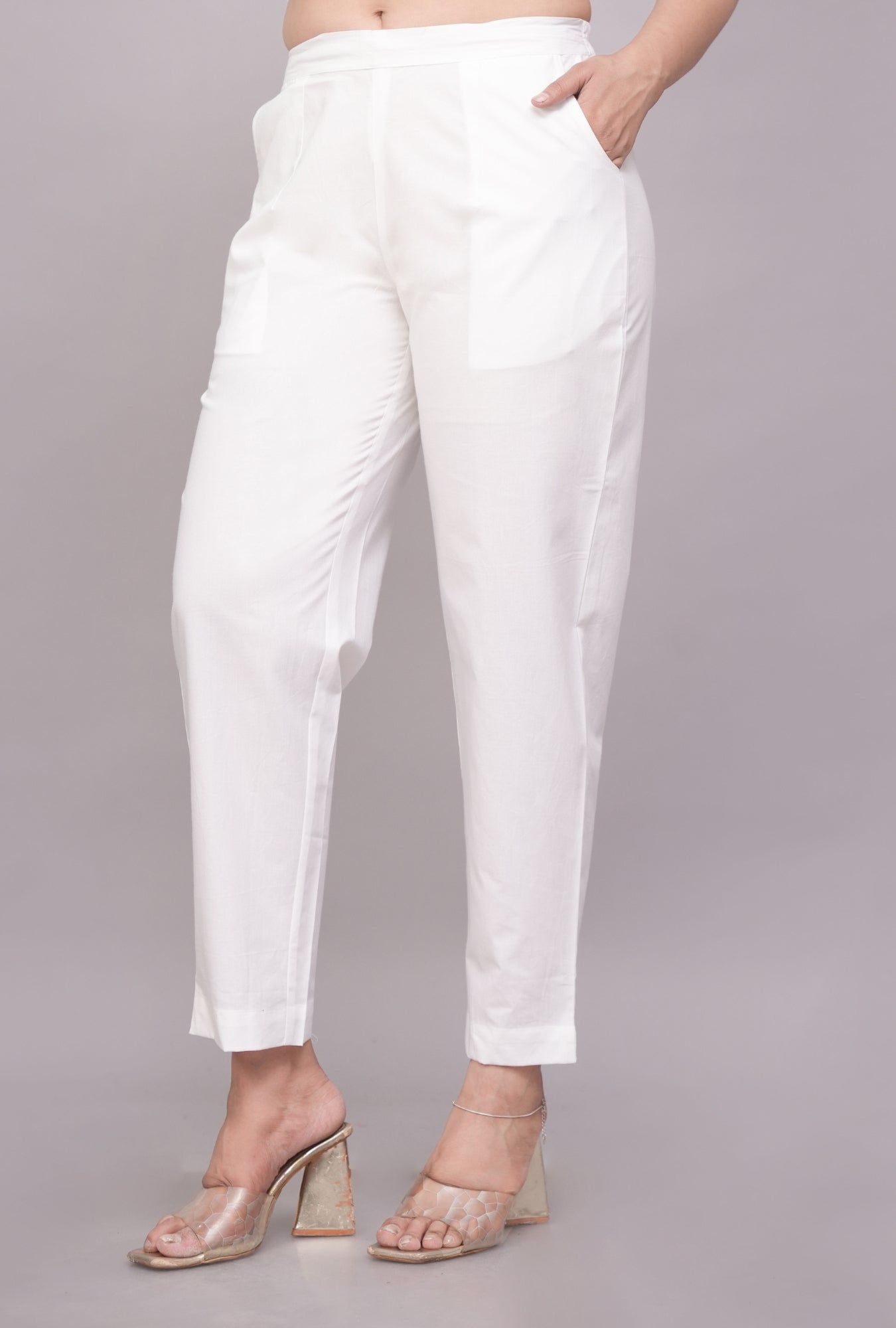 Classic White Cotton Pant – Minimal, Comfy & Versatile