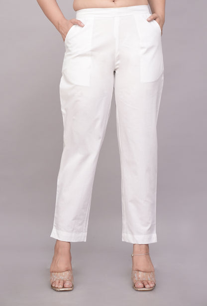 Classic White Cotton Pant – Minimal, Comfy & Versatile