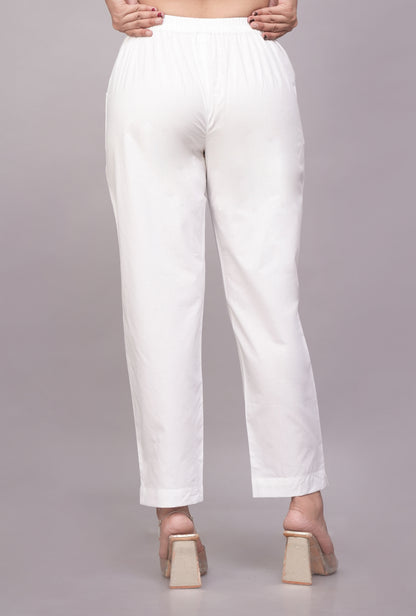 Classic White Cotton Pant – Minimal, Comfy & Versatile