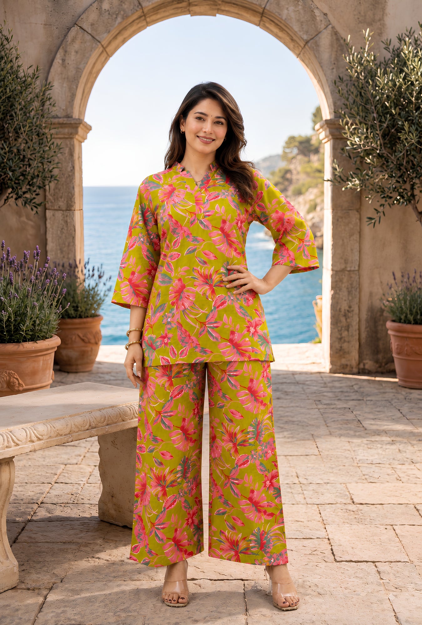 Meadow Breeze Lime Green Cotton Co-ords Set