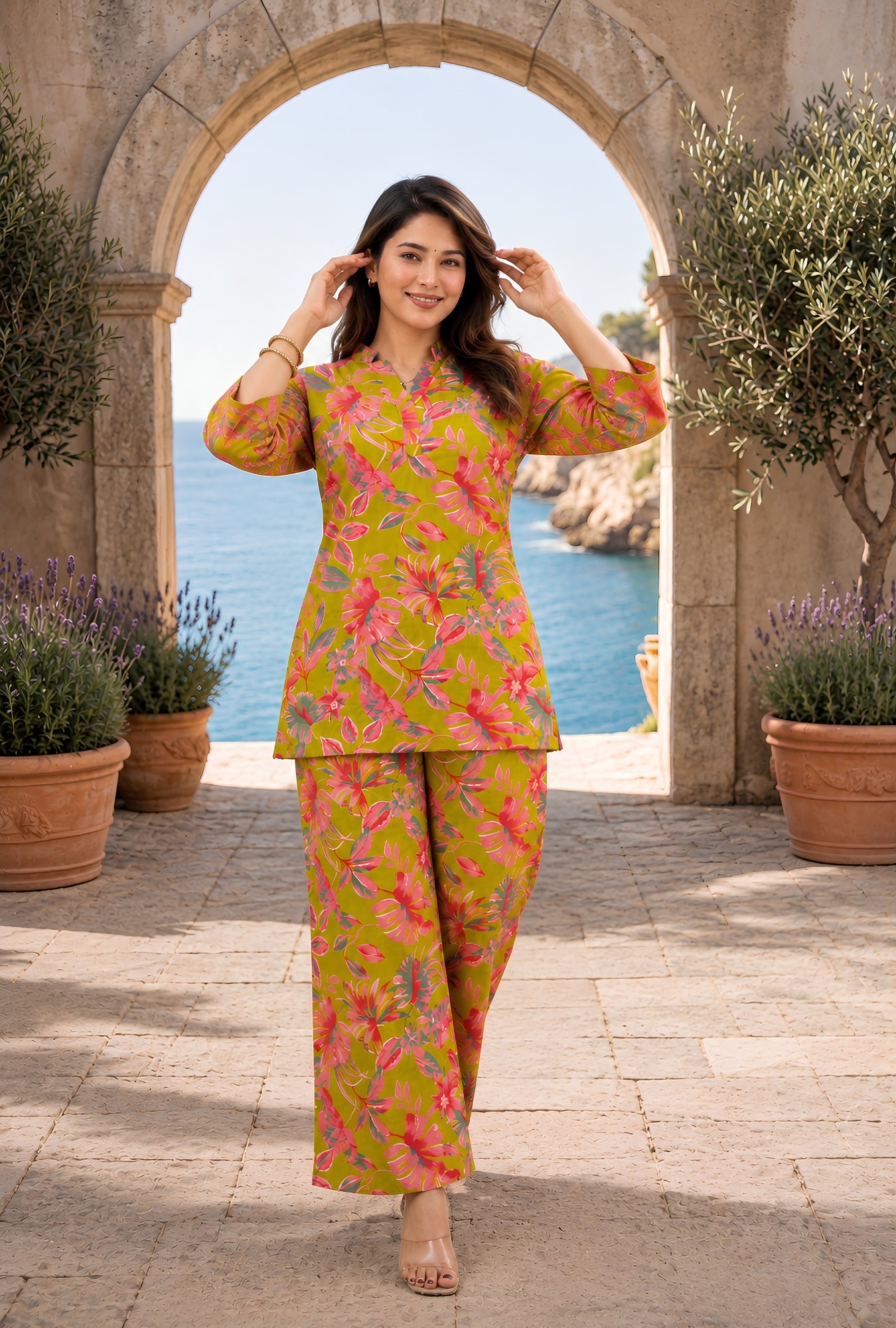 Meadow Breeze Lime Green Cotton Co-ords Set
