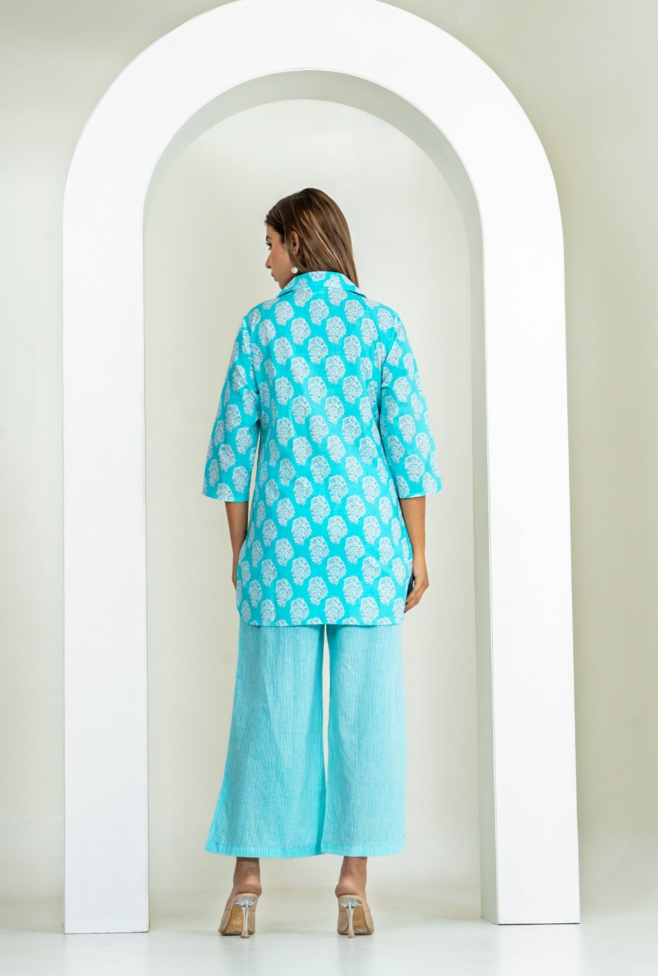 Bell Buta Sea Green Cotton Loungewear Co-ords Set