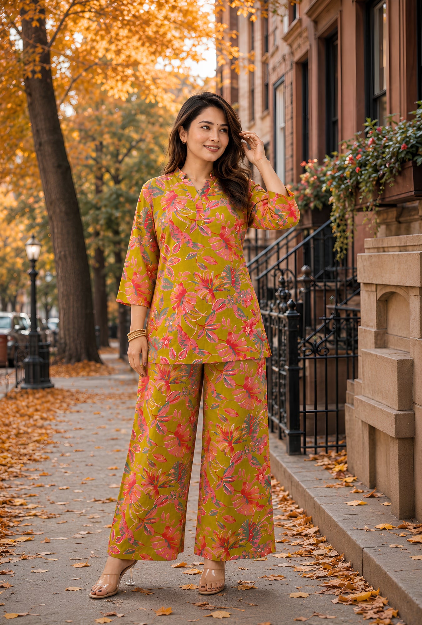 Meadow Breeze Lime Green Cotton Co-ords Set