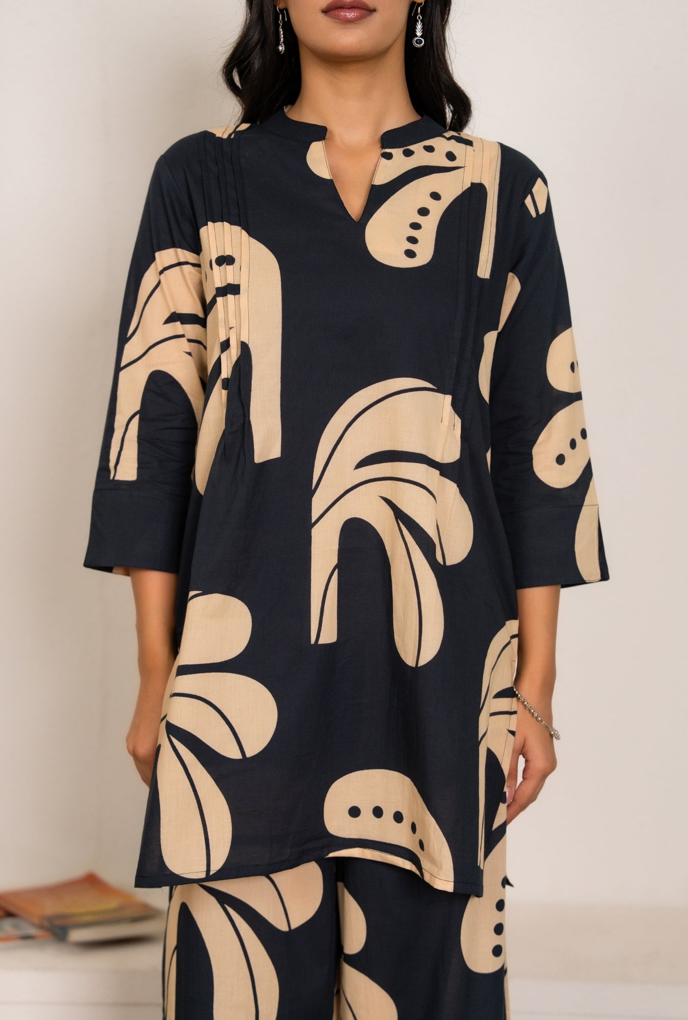 Bold Edge Navy Blue Printed Cotton Co-ords Set