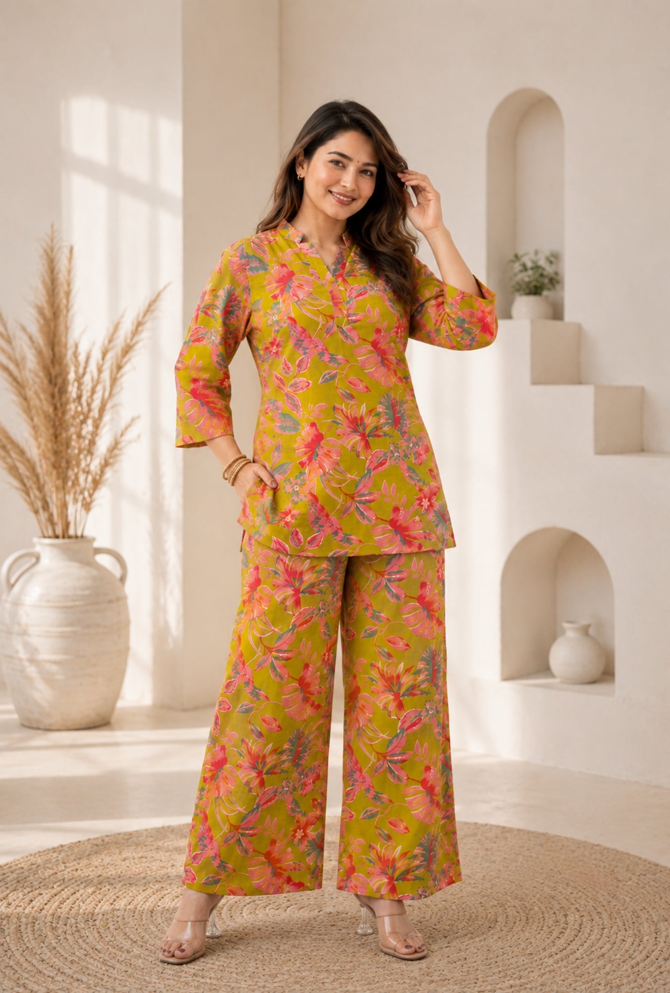 Meadow Breeze Lime Green Cotton Co-ords Set