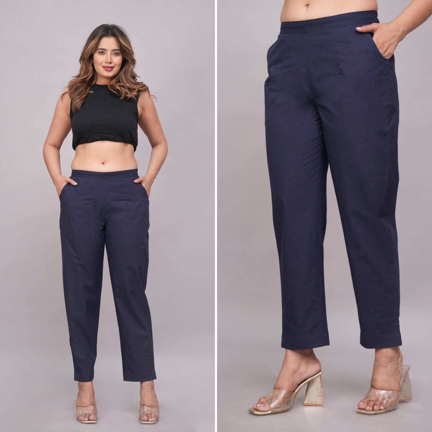 Stylish Navy Blue Cotton Pant – Soft Fabric for All-Day Wear