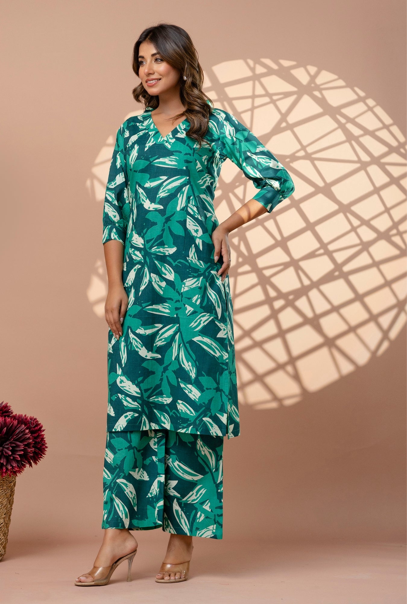 Tropical Green Cotton Co-ords Set