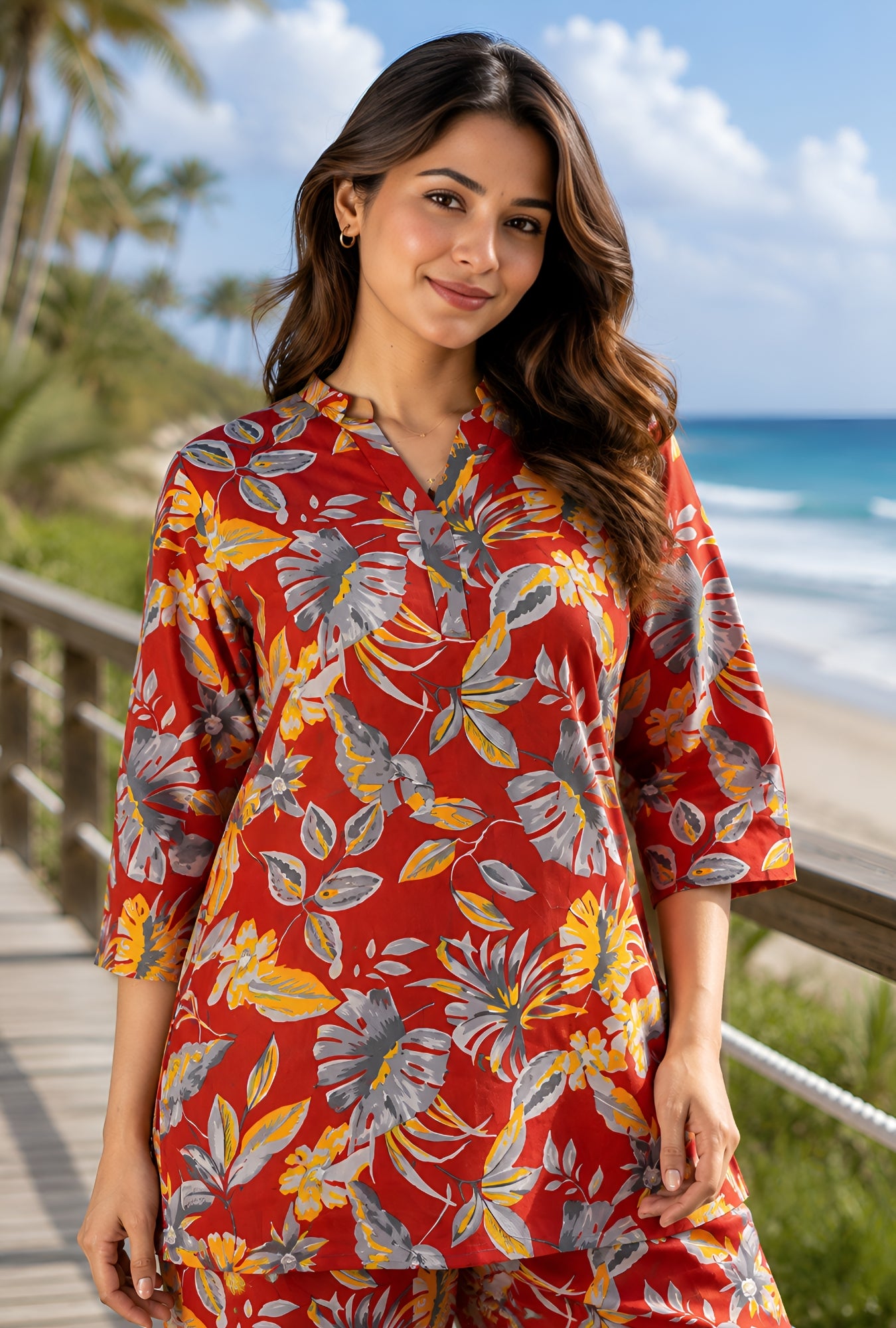 Meadow Breeze Rust Cotton Co-ords Set