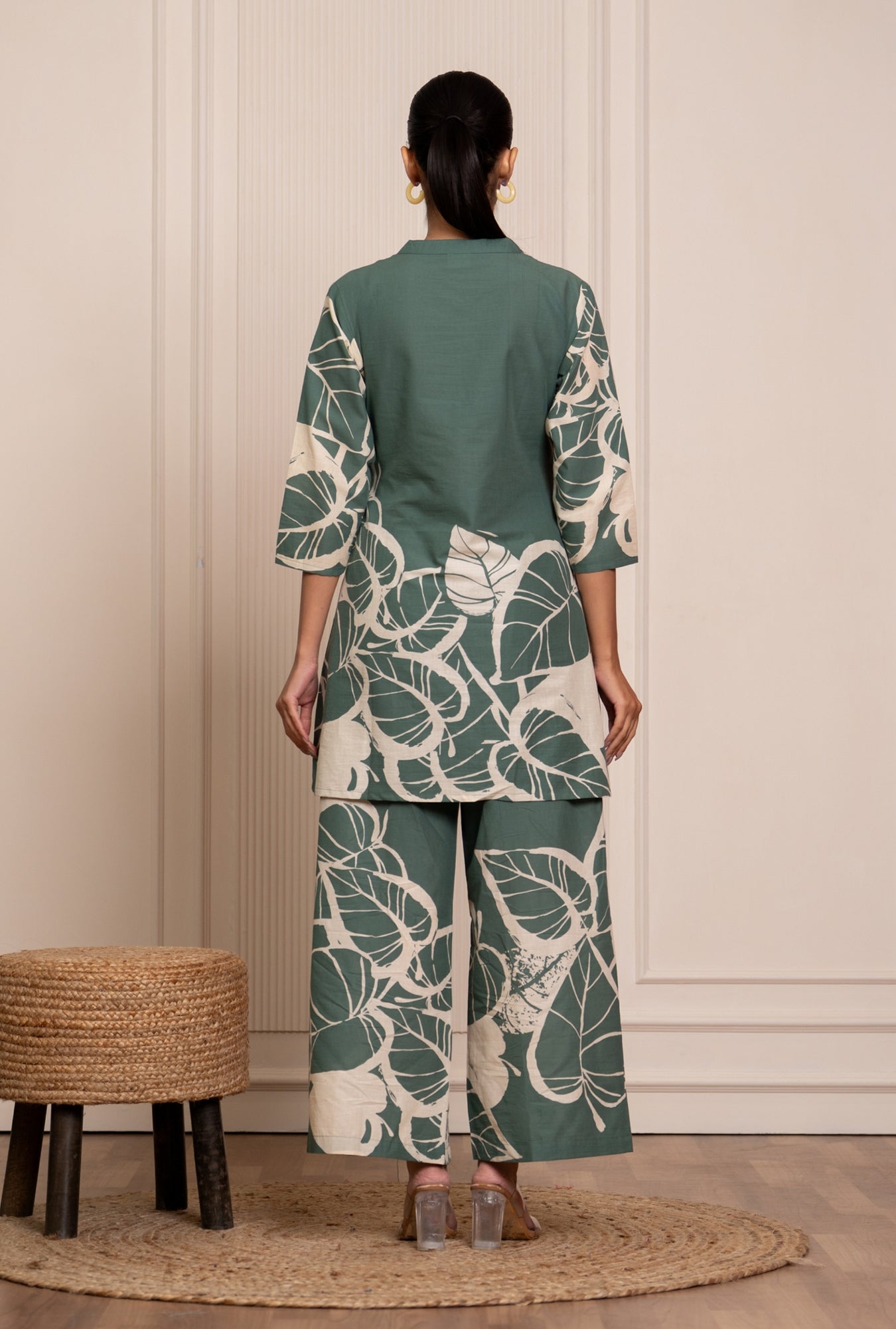 Mild Match Olive Printed Cotton Co-ords Set