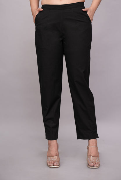 Women’s Black Cotton Pant – Soft, Relaxed & Everyday Wear