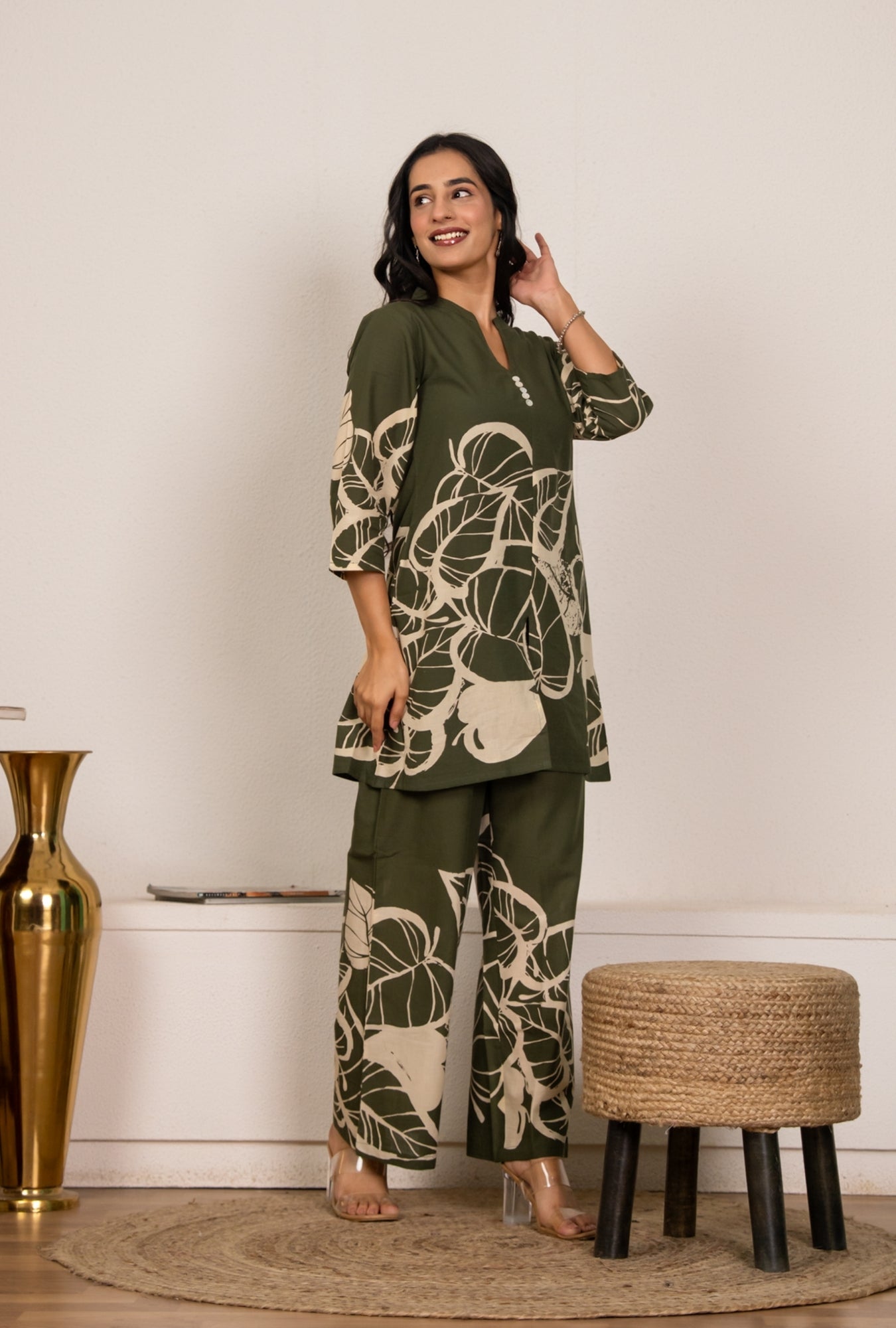 Royal Rhythm Mehndi Printed Cotton Co-ords Set