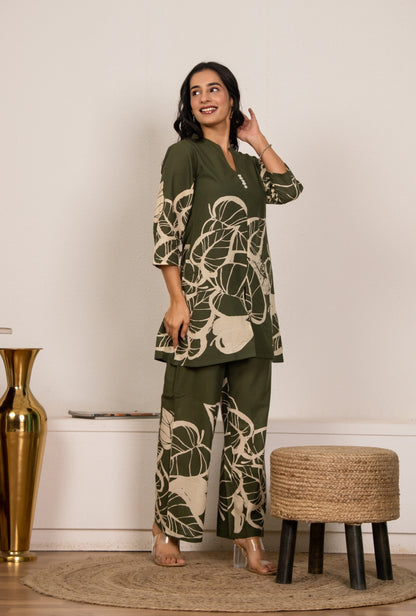 Royal Rhythm Mehndi Printed Cotton Co-ords Set