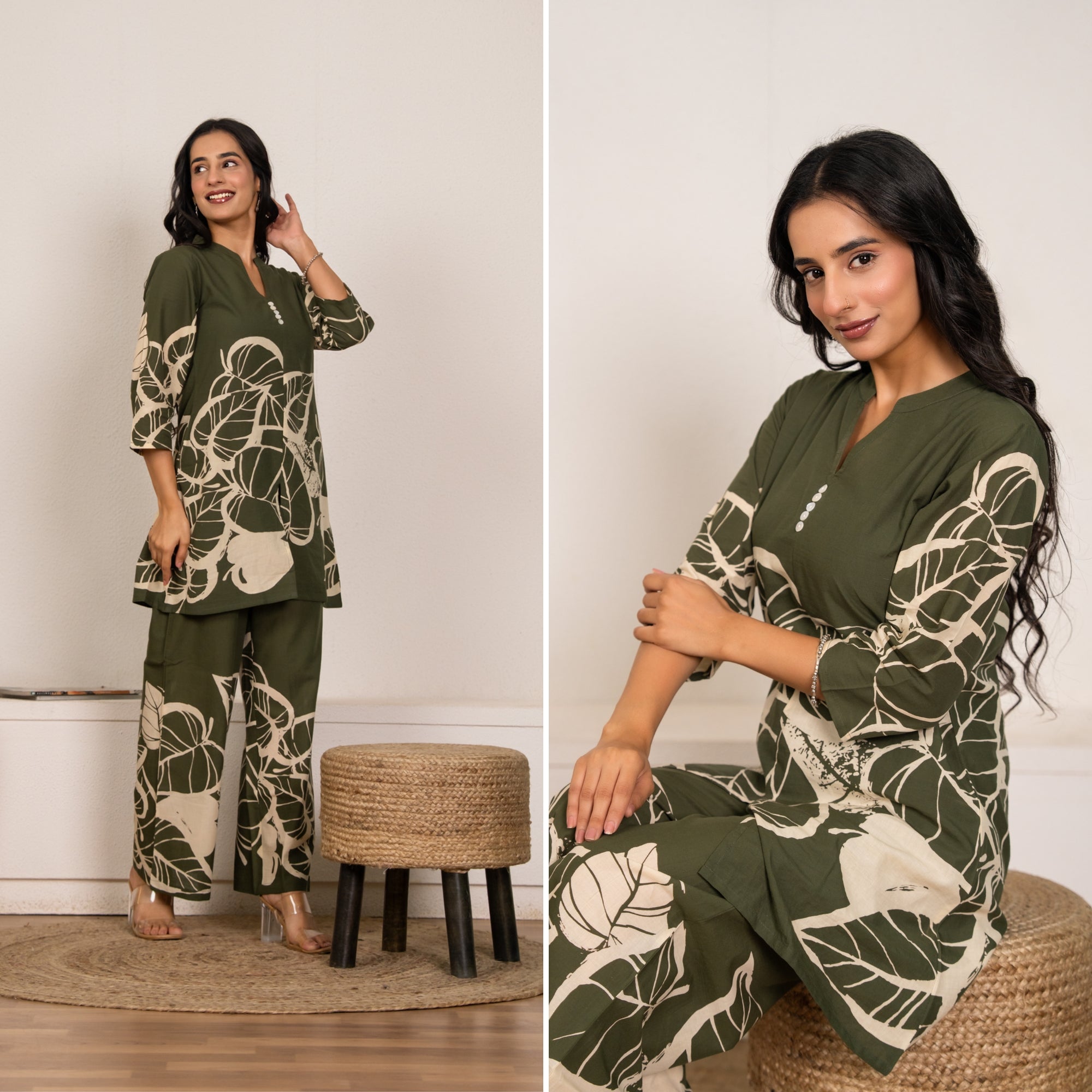 Royal Rhythm Mehndi Printed Cotton Co-ords Set