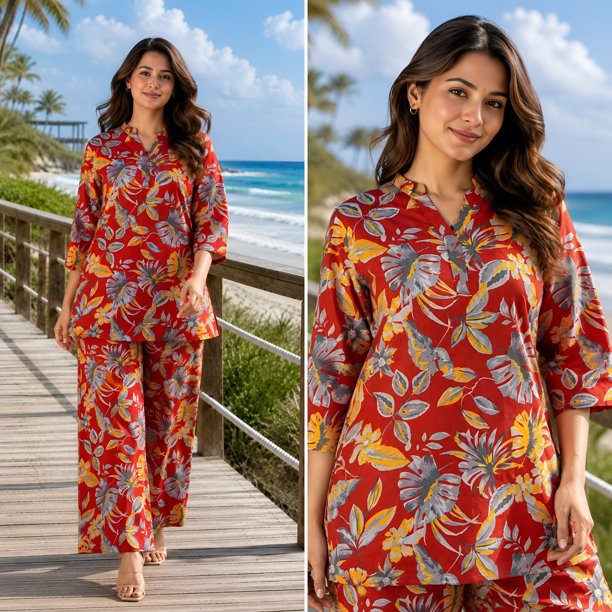 Meadow Breeze Rust Cotton Co-ords Set