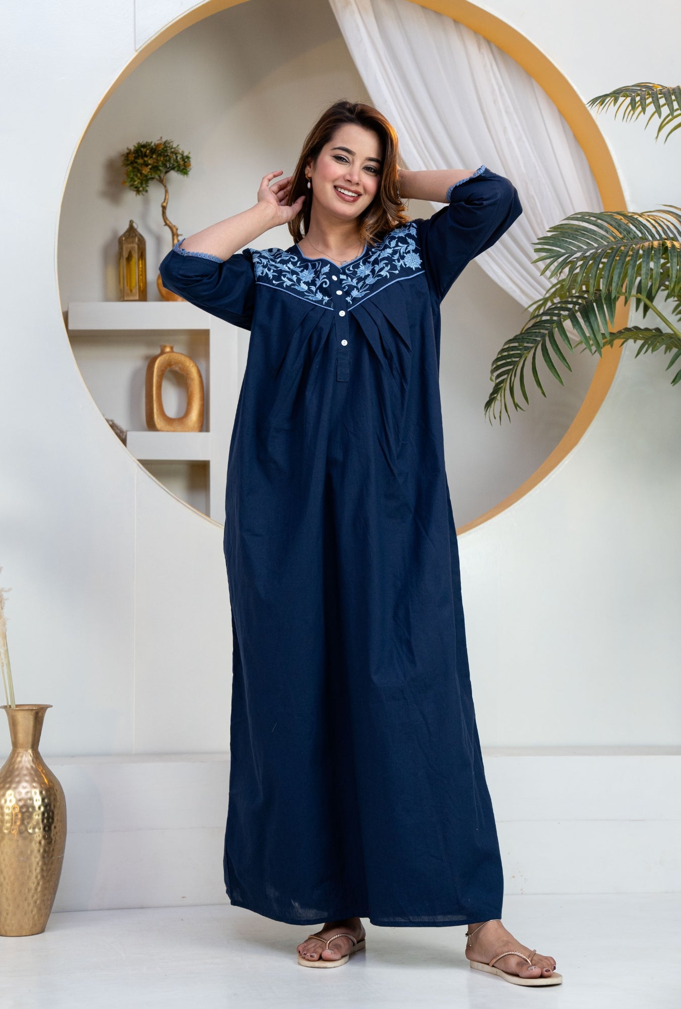 green emerald velvet dress Magenta Cotton Night dress
