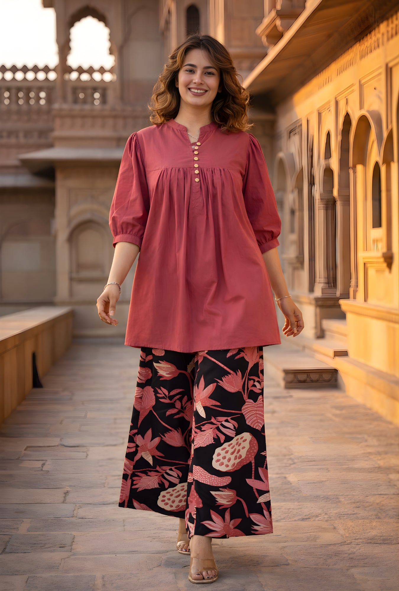 Sunshine Bloom Dusty Rose Co-Ord Set