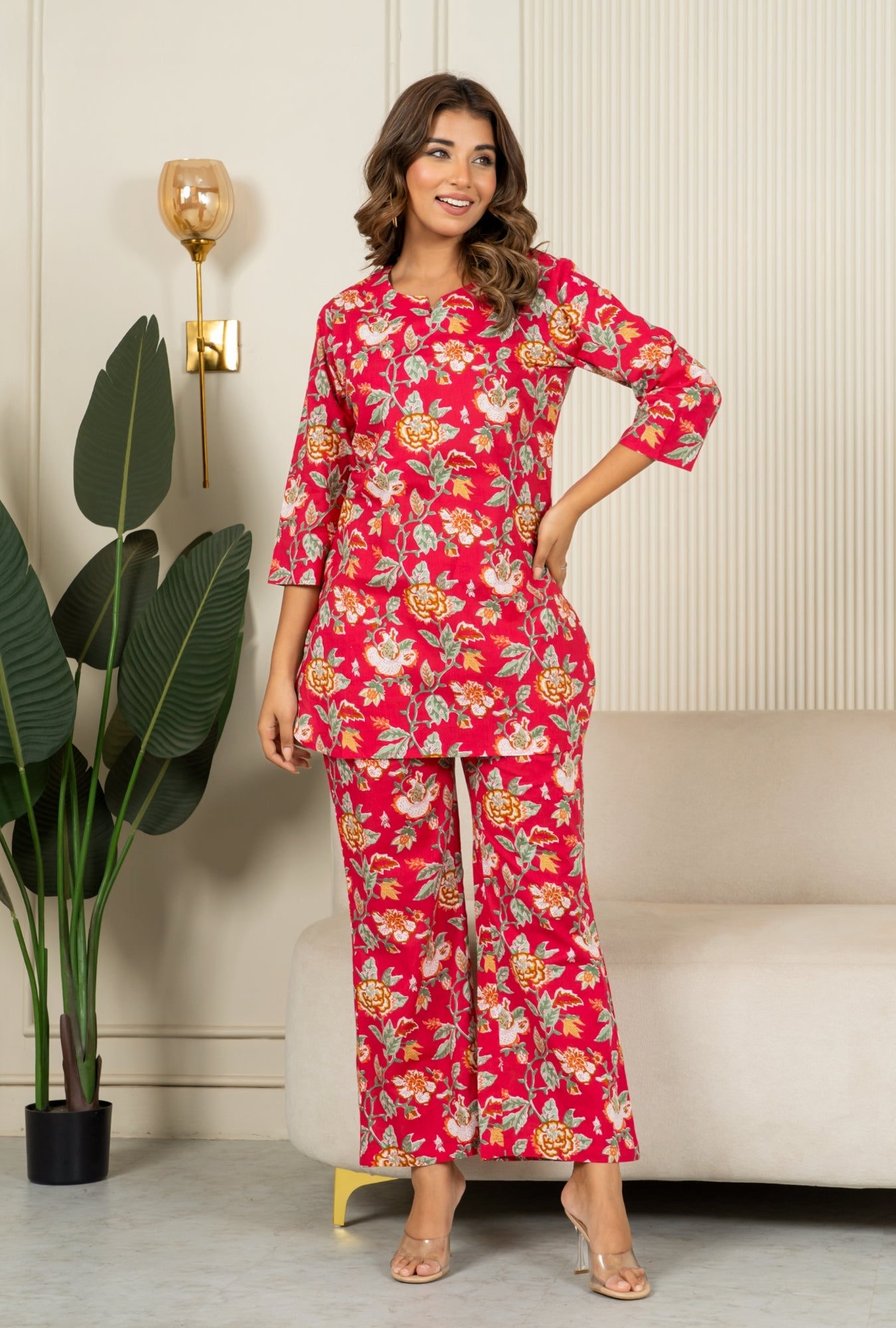 Rosewood Royal Pink Cotton Loungewear set