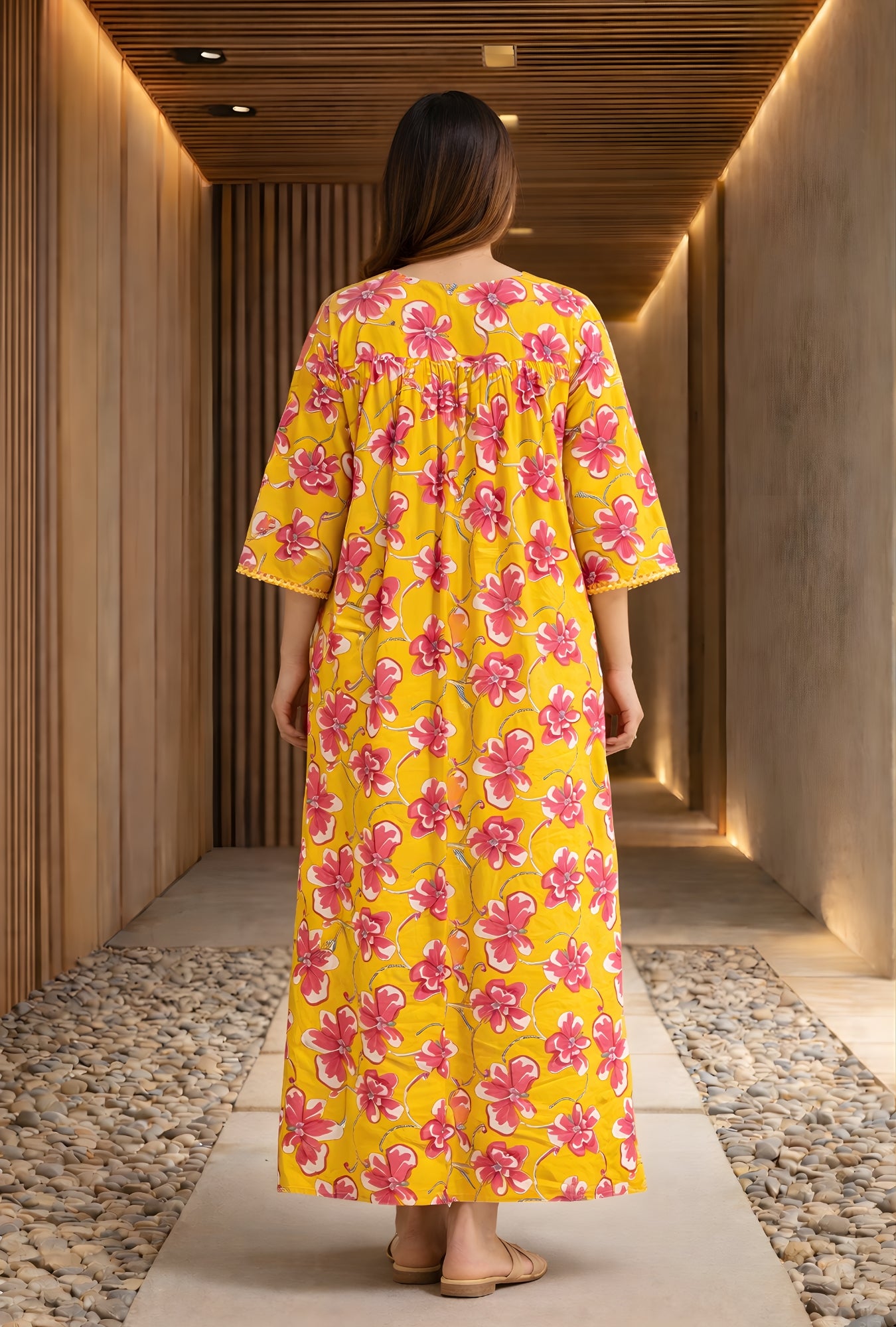 Sunblush Floral Cotton Printed Nightwear Gown