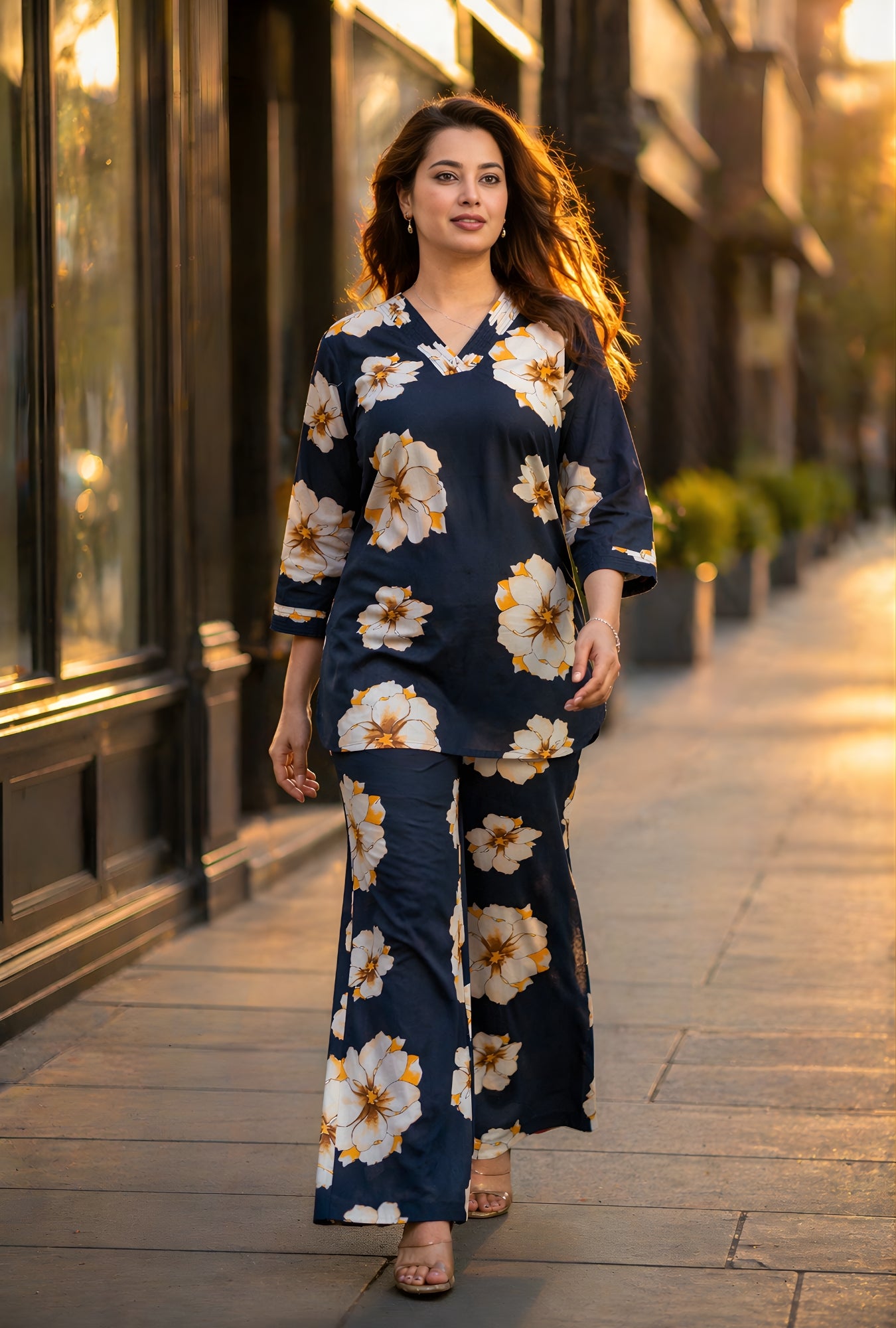 Bloom Muse Navy Cotton Co-ord Set