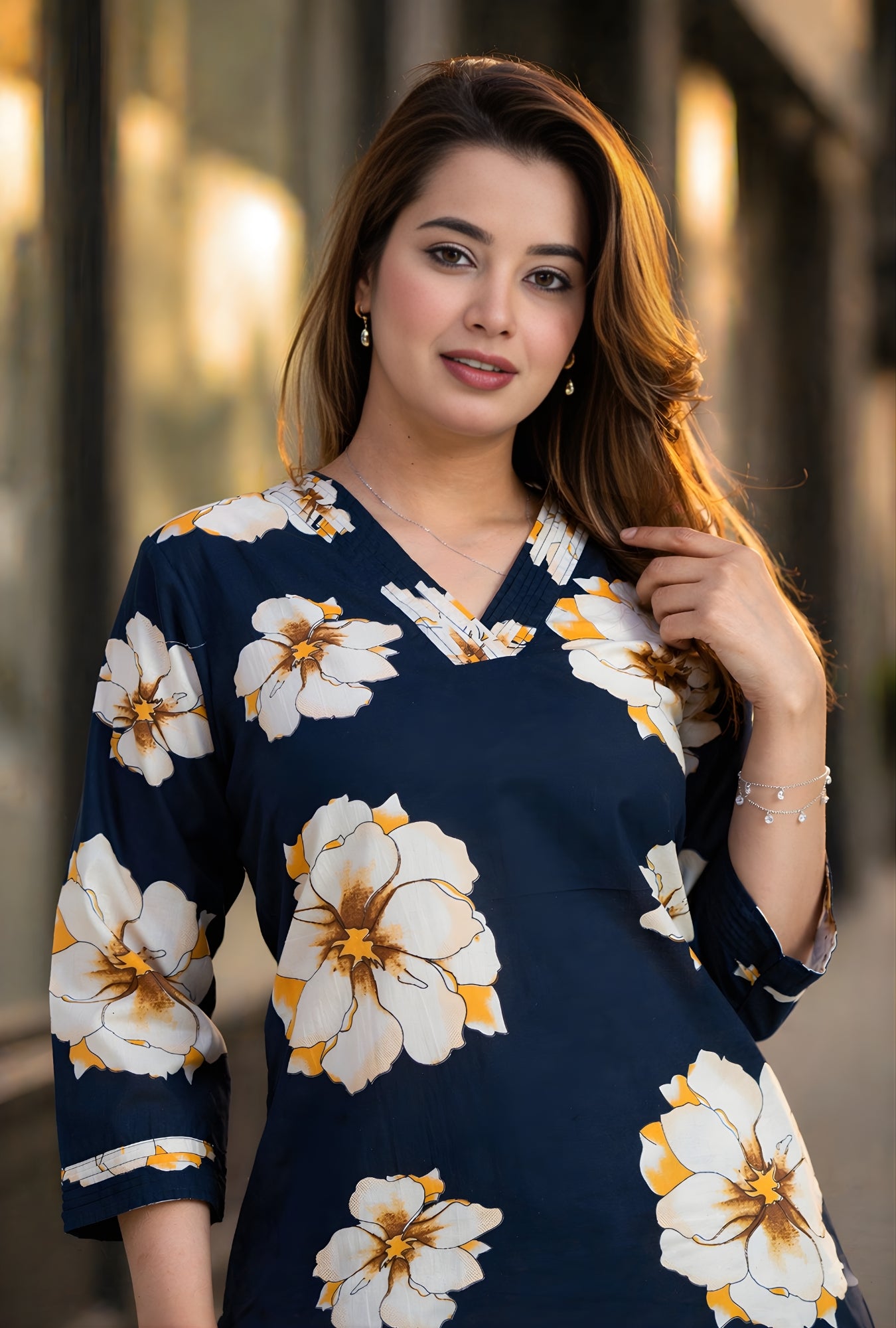 Bloom Muse Navy Cotton Co-ord Set