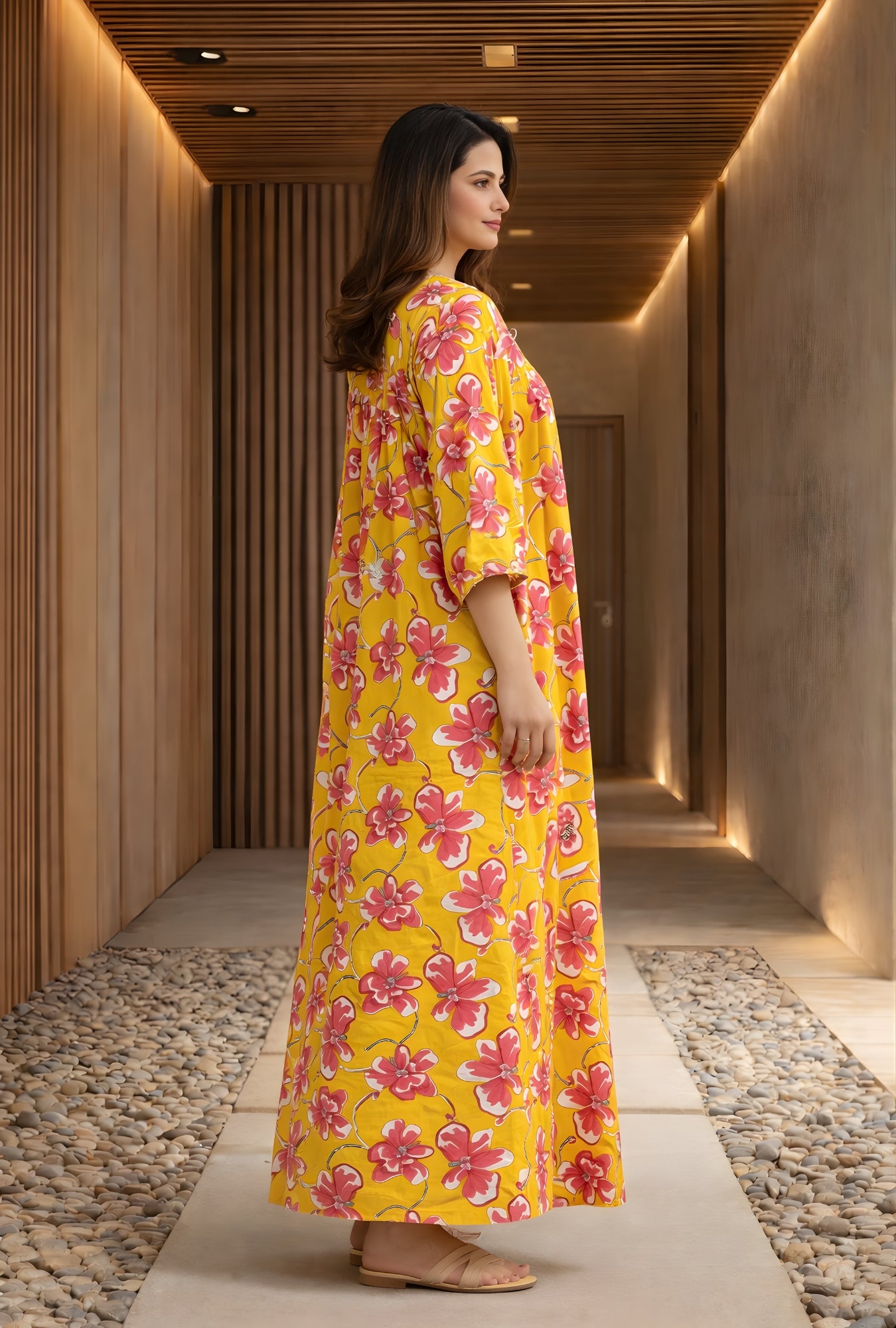 Sunblush Floral Cotton Printed Nightwear Gown